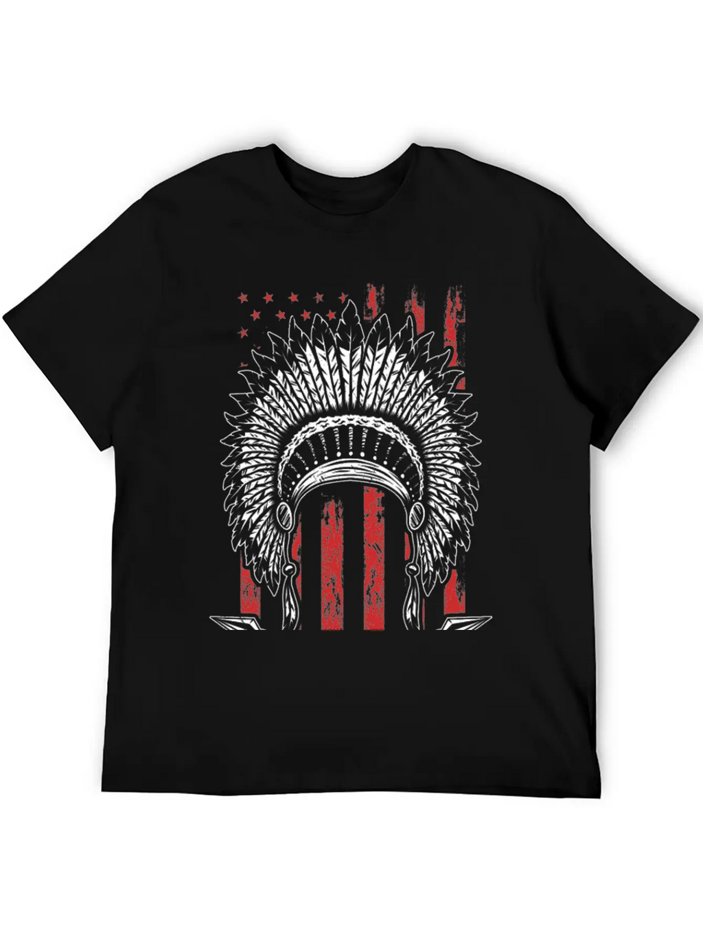 Native American Flag Chief Modern Fit Casual T-Shirt – Clean And Versatile Design