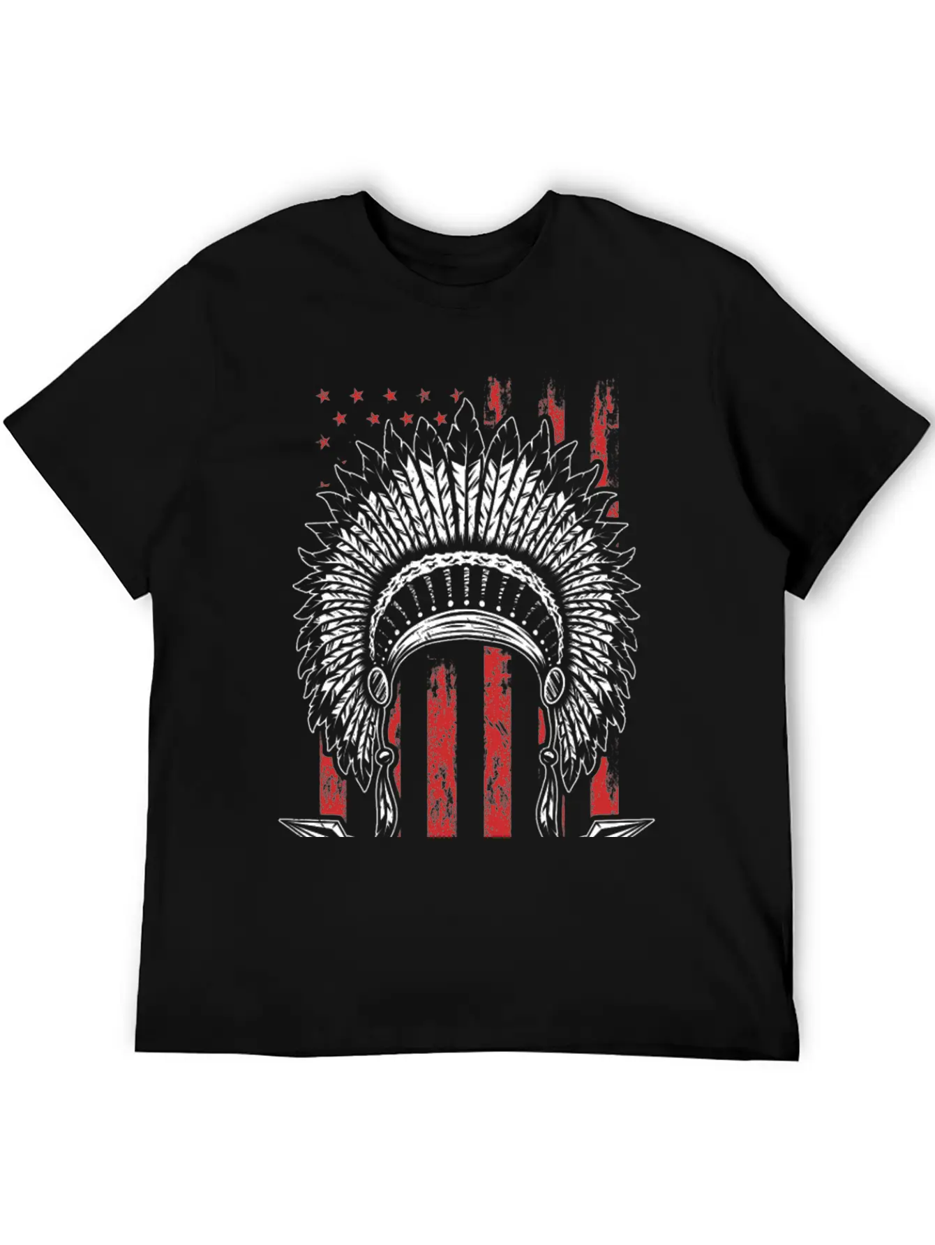 Native American Flag Chief Modern Fit Casual T-Shirt – Clean And Versatile Design