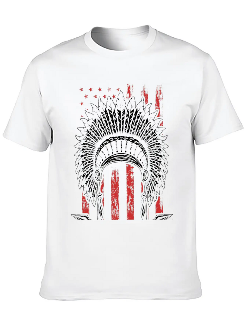 Native American Flag Chief Modern Fit Casual T-Shirt – Clean And Versatile Design