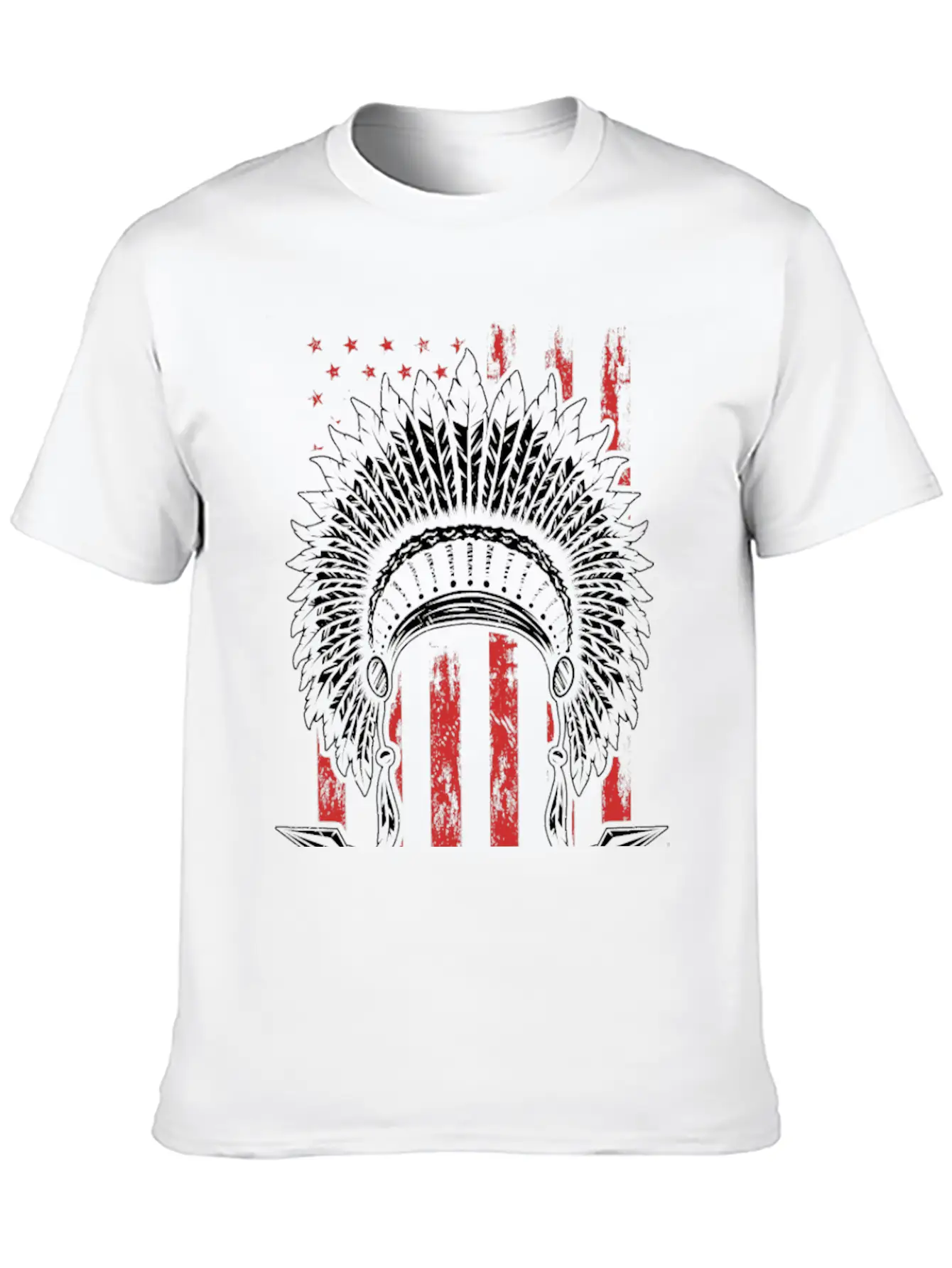 Native American Flag Chief Modern Fit Casual T-Shirt – Clean And Versatile Design
