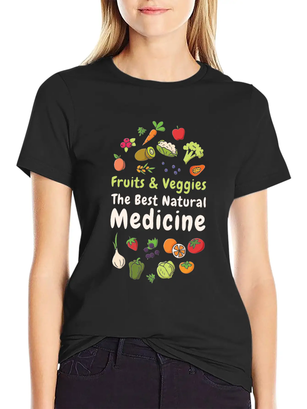 Natural Medicine Vegan Vegetables Fruit Lover Unisex Casual T-Shirt – Clean Design For Daily Comfort