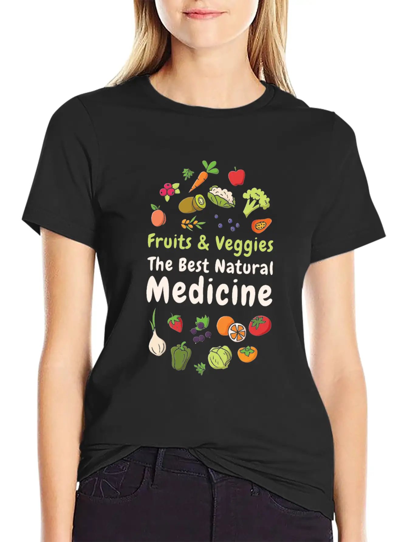 Natural Medicine Vegan Vegetables Fruit Lover Unisex Casual T-Shirt – Clean Design For Daily Comfort