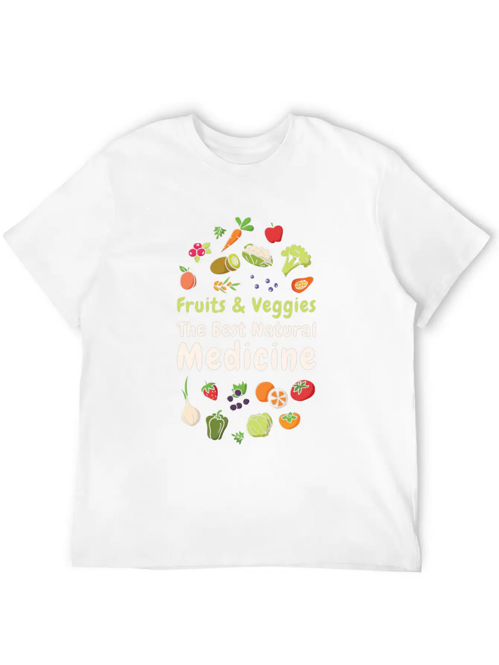 Natural Medicine Vegan Vegetables Fruit Lover Unisex Casual T-Shirt – Clean Design For Daily Comfort