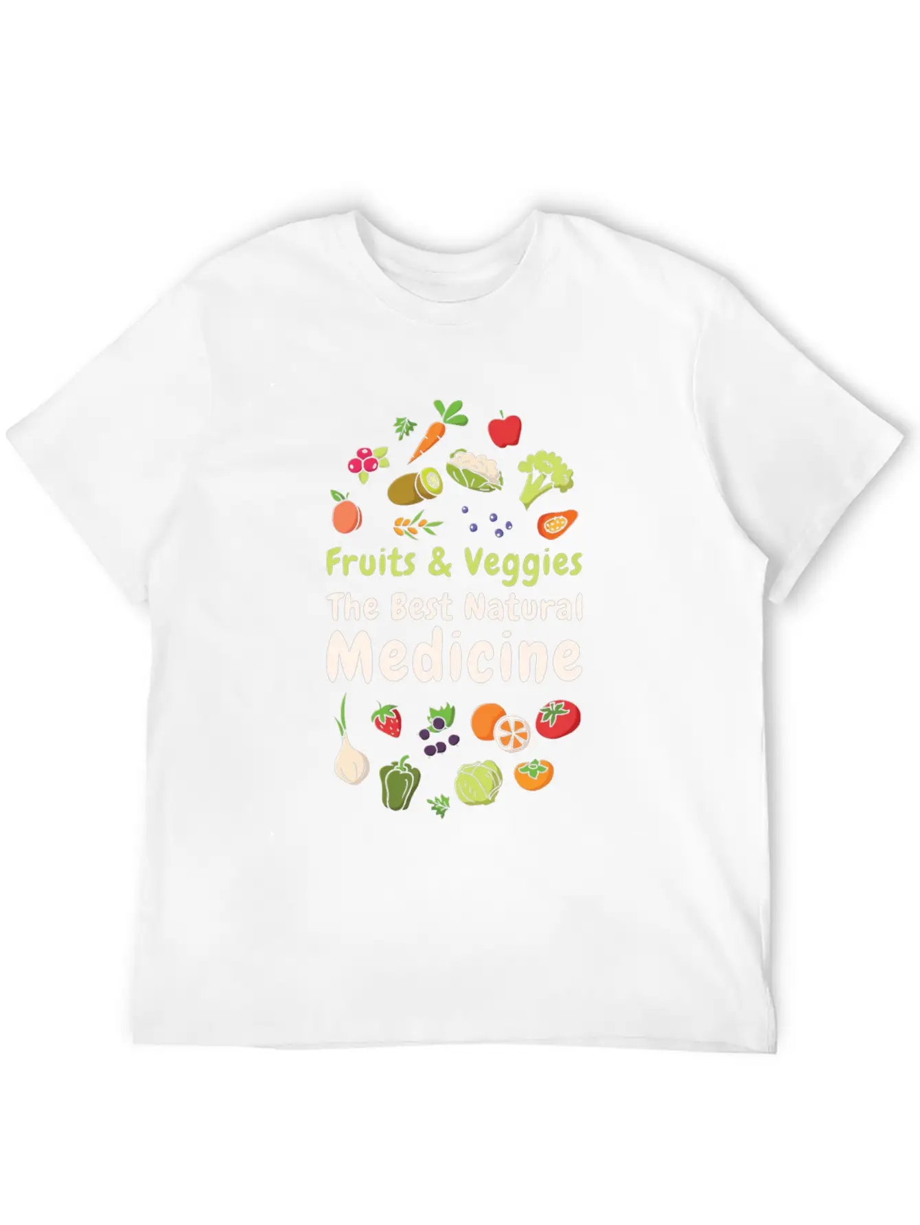 Natural Medicine Vegan Vegetables Fruit Lover Unisex Casual T-Shirt – Clean Design For Daily Comfort