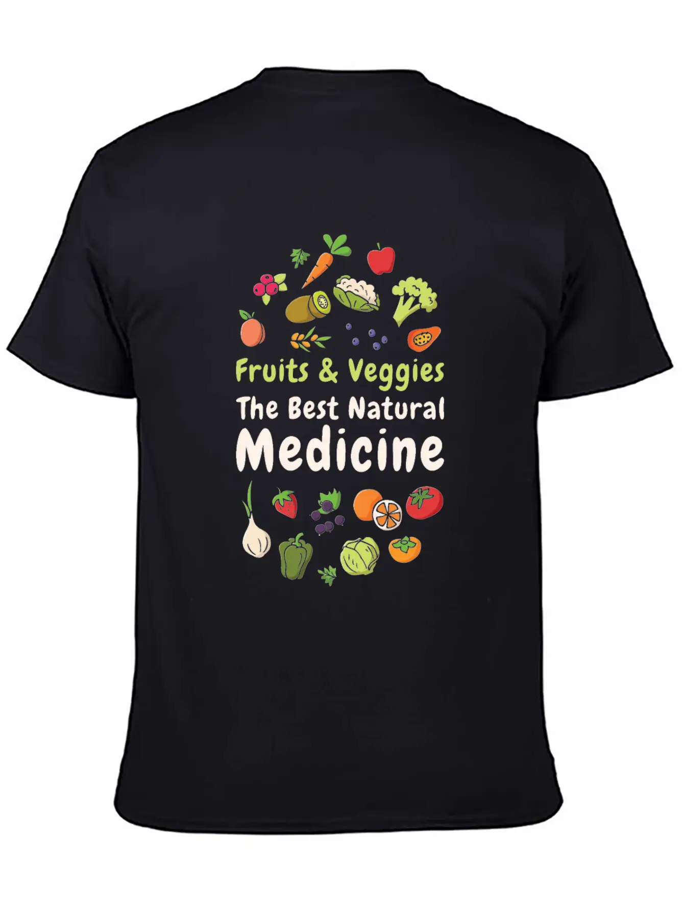 Natural Medicine Vegan Vegetables Fruit Lover Unisex Casual T-Shirt – Clean Design For Daily Comfort
