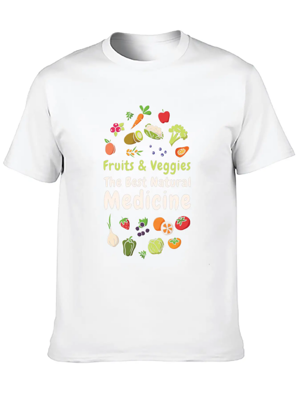 Natural Medicine Vegan Vegetables Fruit Lover Unisex Casual T-Shirt – Clean Design For Daily Comfort