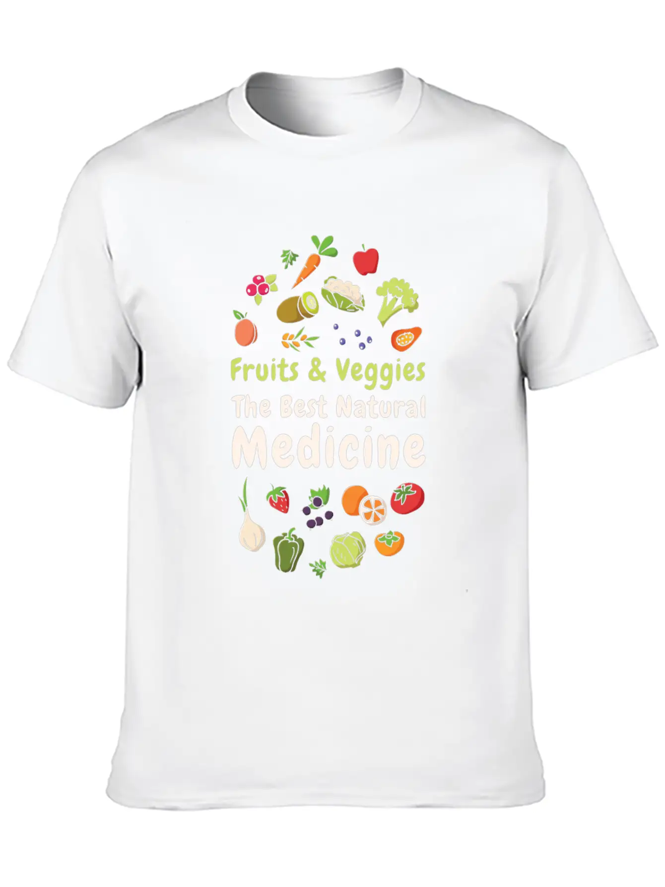 Natural Medicine Vegan Vegetables Fruit Lover Unisex Casual T-Shirt – Clean Design For Daily Comfort