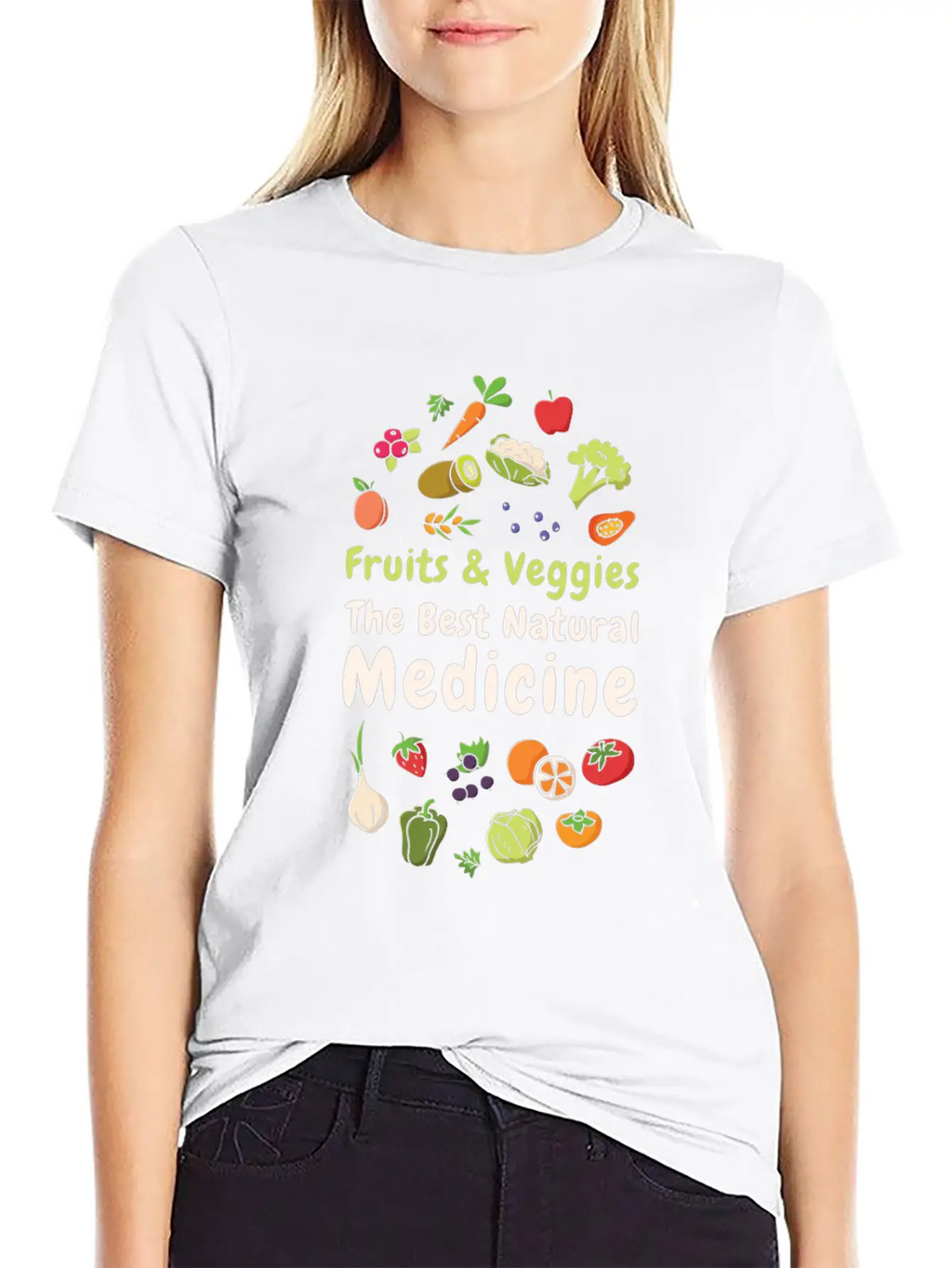 Natural Medicine Vegan Vegetables Fruit Lover Unisex Casual T-Shirt – Clean Design For Daily Comfort
