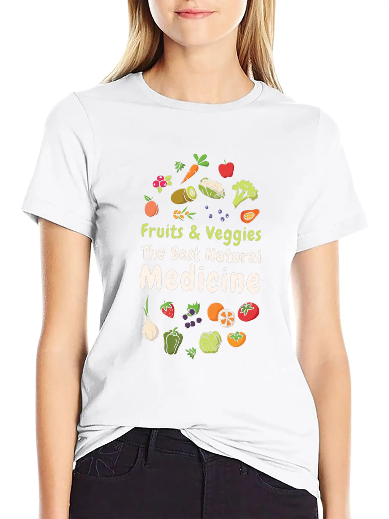 Natural Medicine Vegan Vegetables Fruit Lover Unisex Casual T-Shirt – Clean Design For Daily Comfort