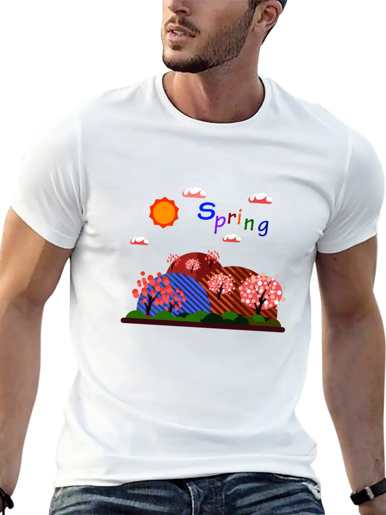 Natural Spring Basic Graphic T-Shirt – Daily Comfort In Soft Cotton