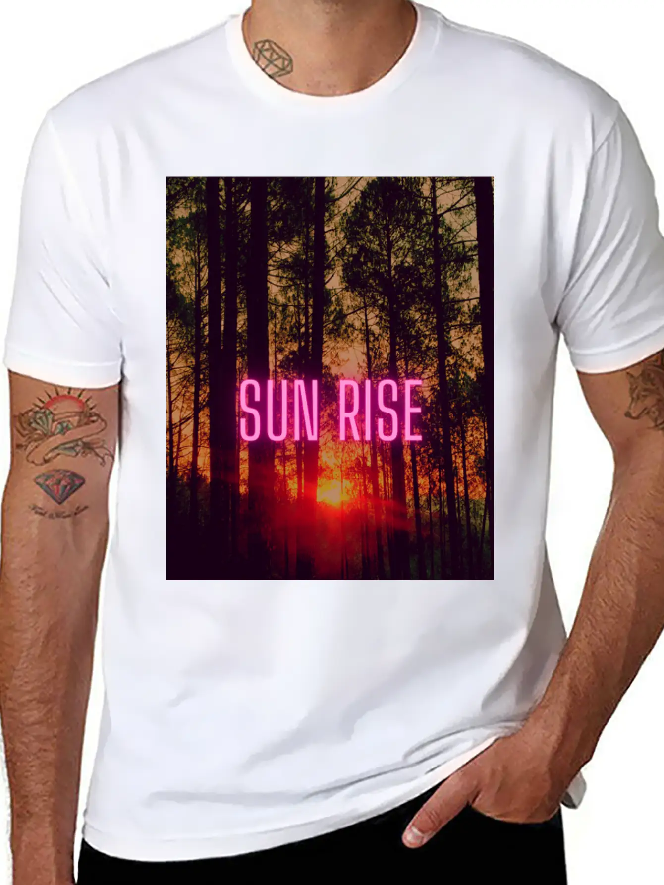 Natural Sun Rise Essential Cotton Tee For Daily Outfits – Unisex Style