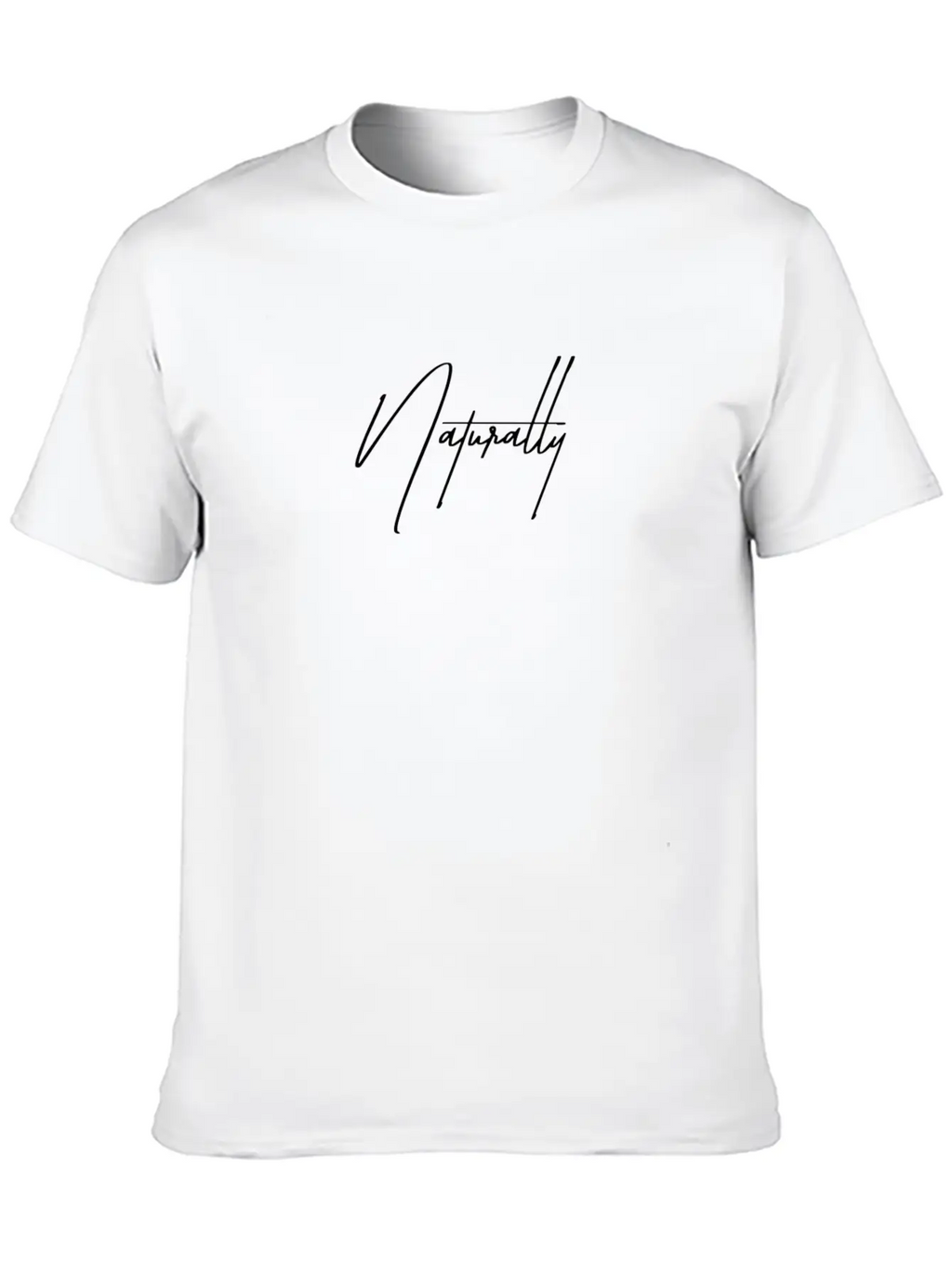 Naturally_Signature_text_logo Timeless Short Sleeve Tee – Comfy And Minimalist Design