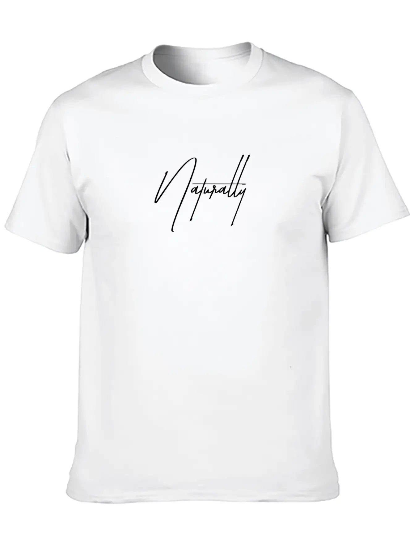Naturally_Signature_text_logo Timeless Short Sleeve Tee – Comfy And Minimalist Design
