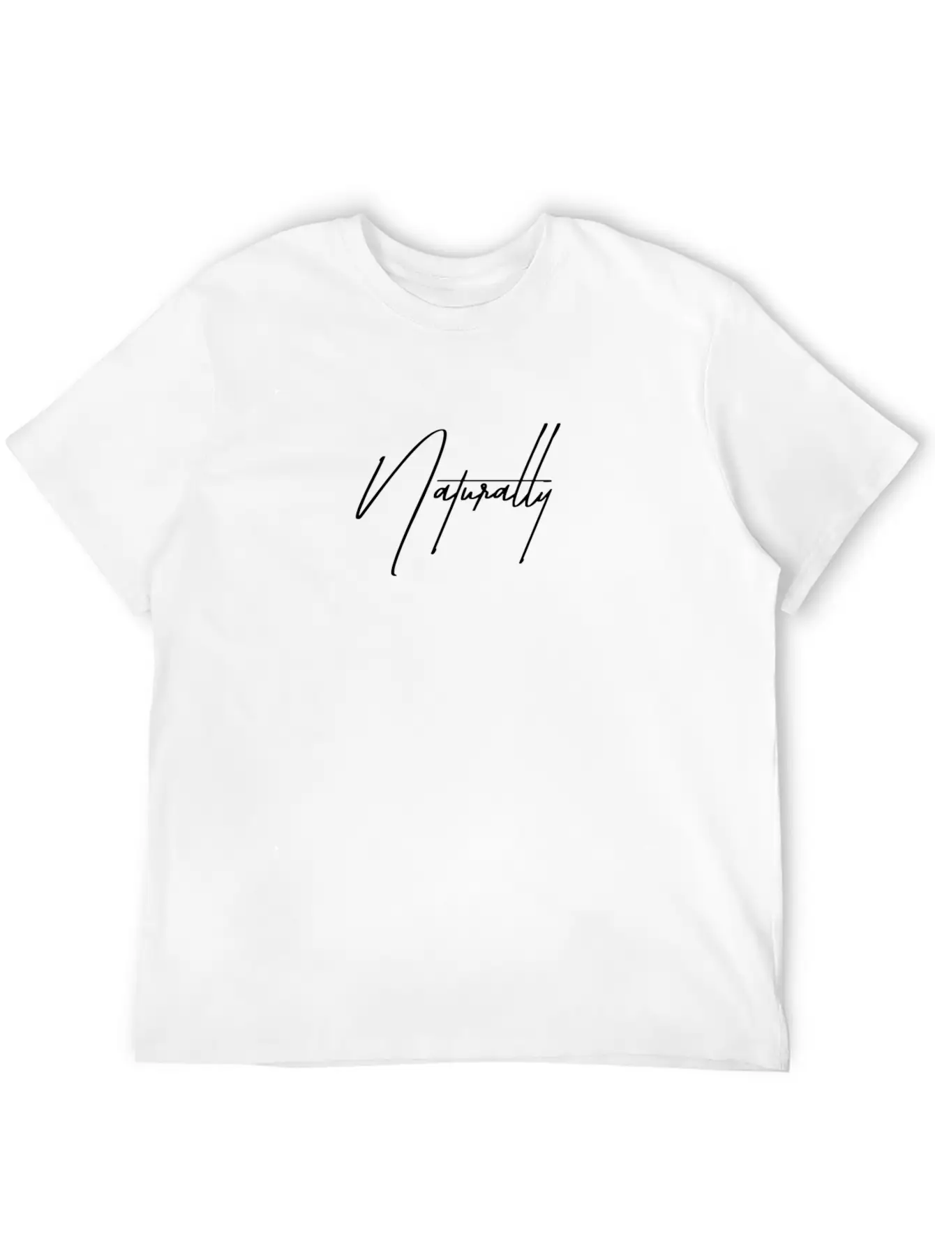 Naturally_Signature_text_logo Timeless Short Sleeve Tee – Comfy And Minimalist Design