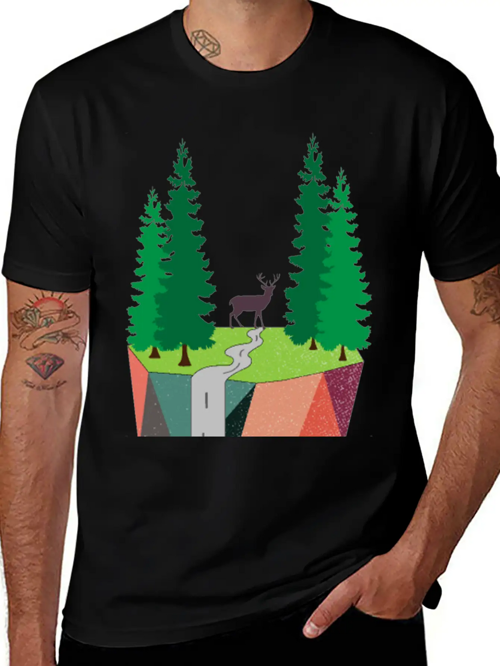 Nature Inspired Art Painting Landscape Classic Cotton Tee – Unisex Comfort For Any Season
