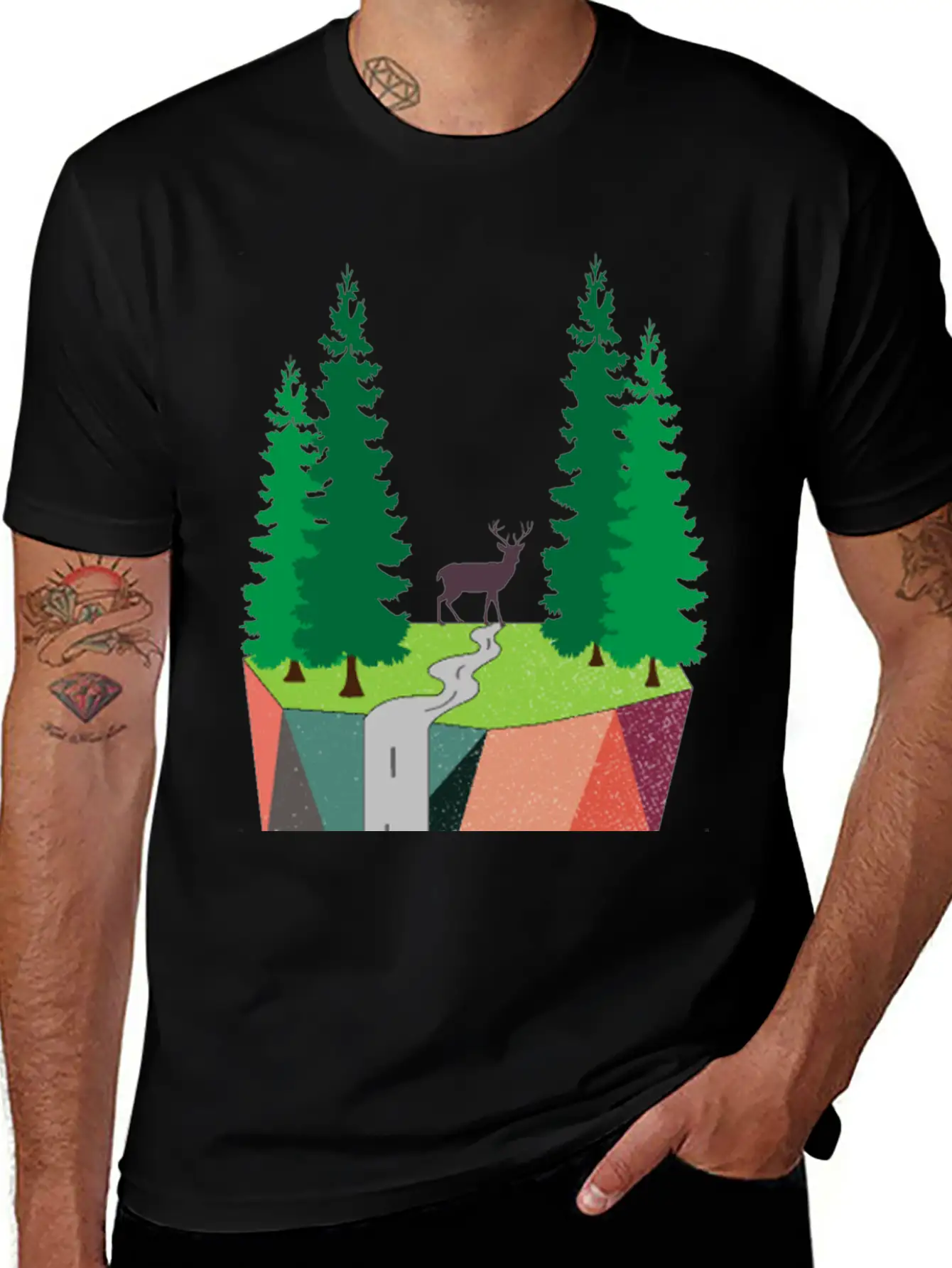 Nature Inspired Art Painting Landscape Classic Cotton Tee – Unisex Comfort For Any Season