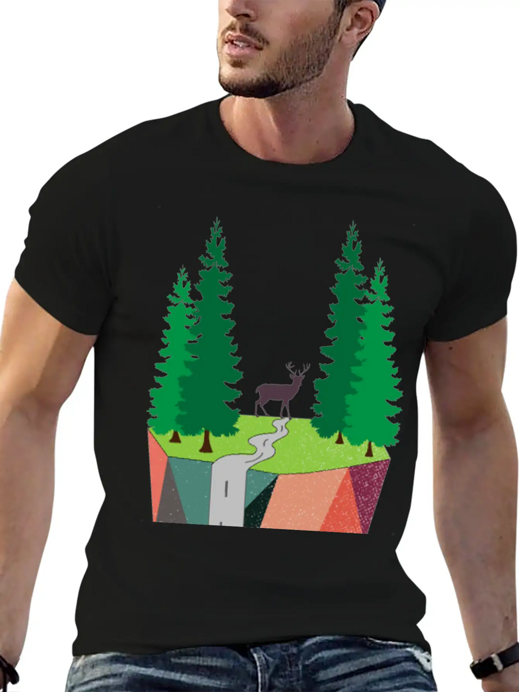 Nature Inspired Art Painting Landscape Classic Cotton Tee – Unisex Comfort For Any Season