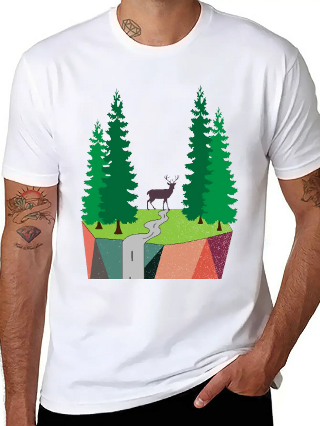 Nature Inspired Art Painting Landscape Classic Cotton Tee – Unisex Comfort For Any Season