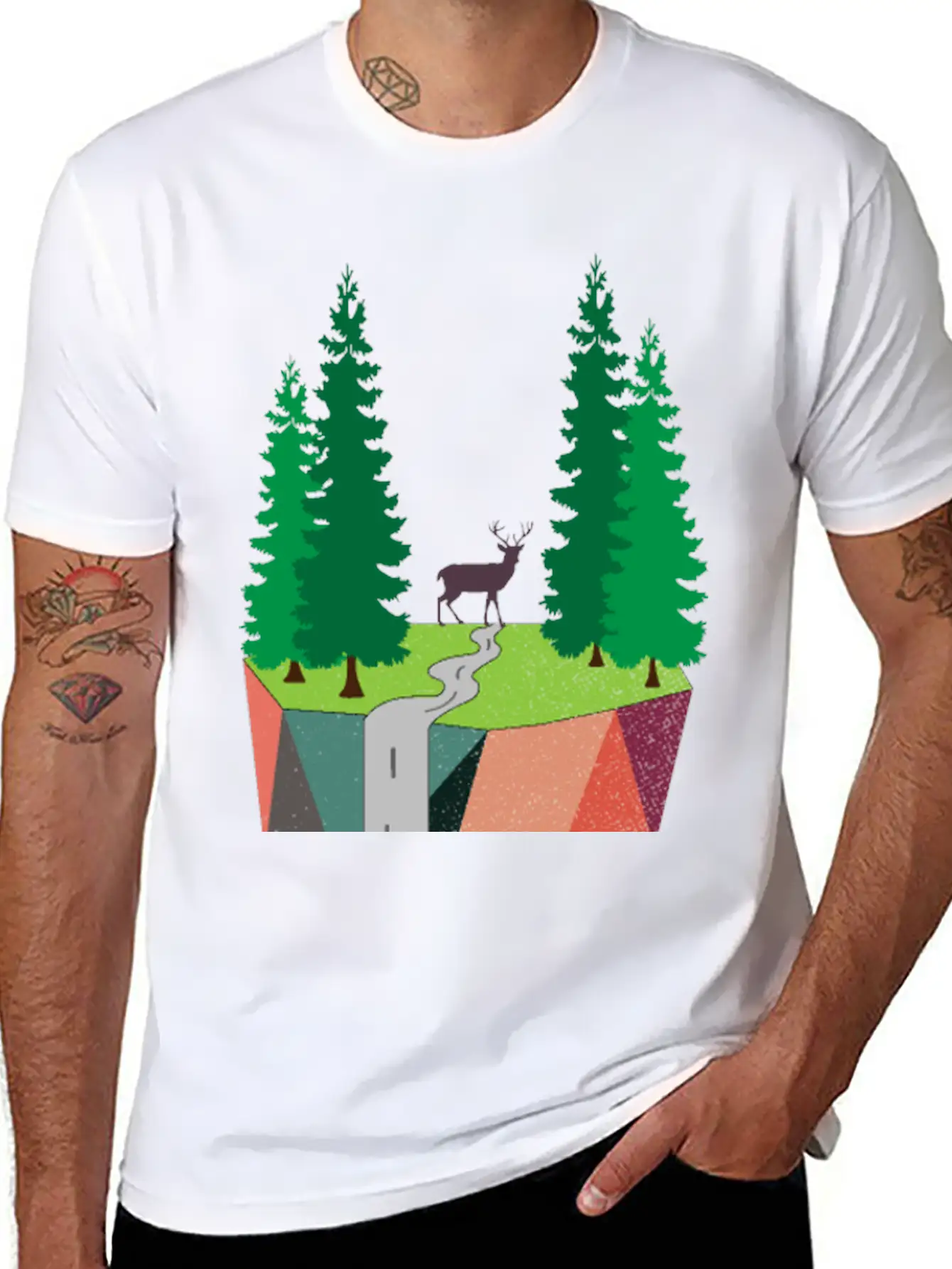 Nature Inspired Art Painting Landscape Classic Cotton Tee – Unisex Comfort For Any Season