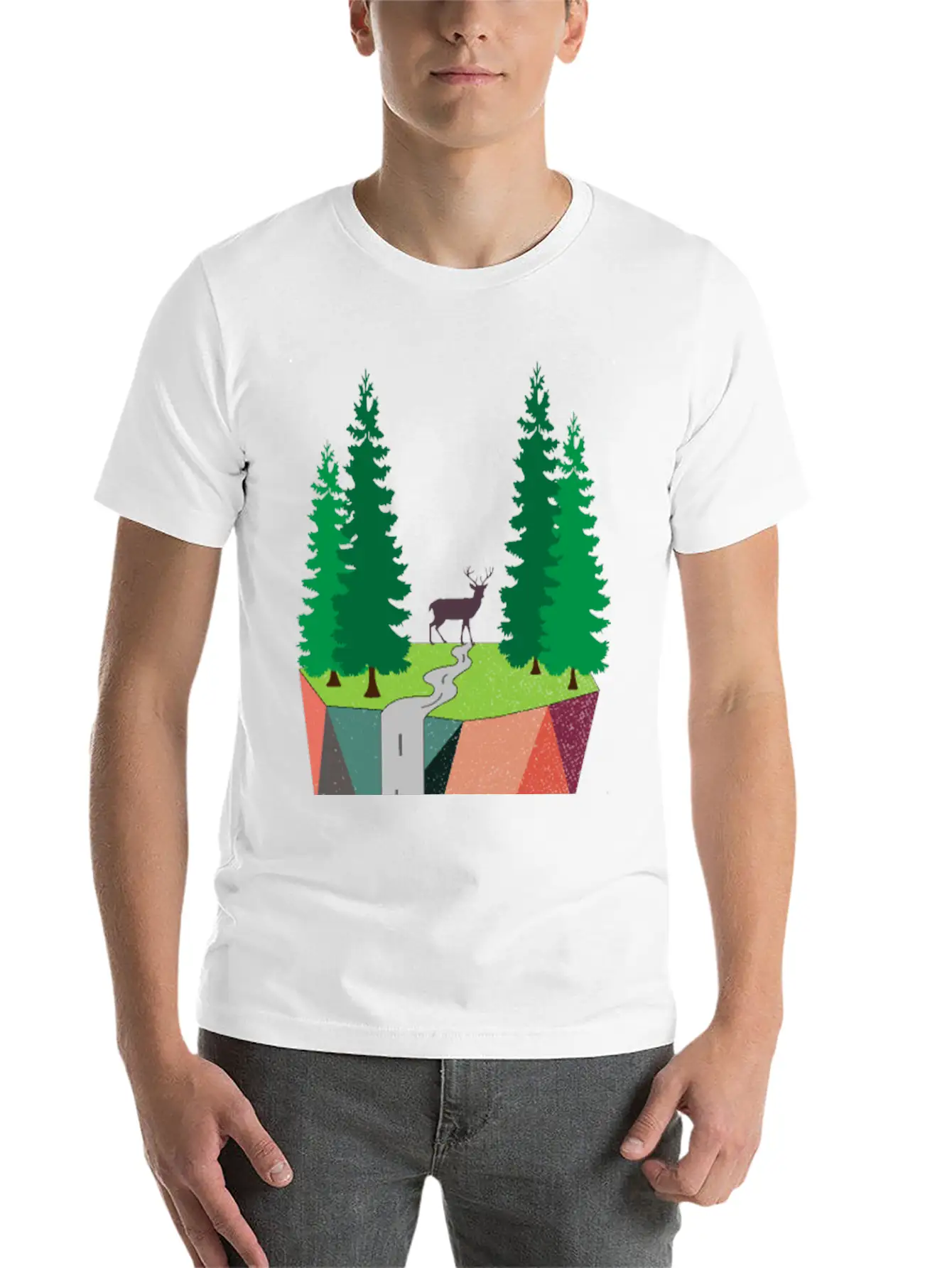 Nature Inspired Art Painting Landscape Classic Cotton Tee – Unisex Comfort For Any Season
