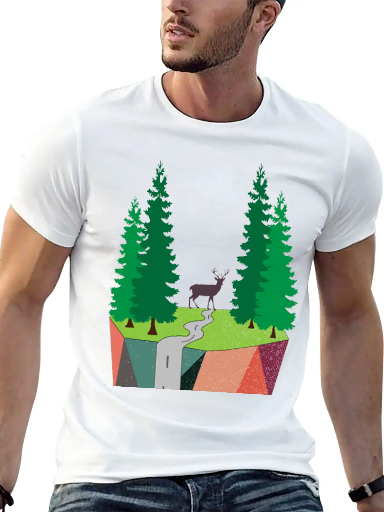 Nature Inspired Art Painting Landscape Classic Cotton Tee – Unisex Comfort For Any Season