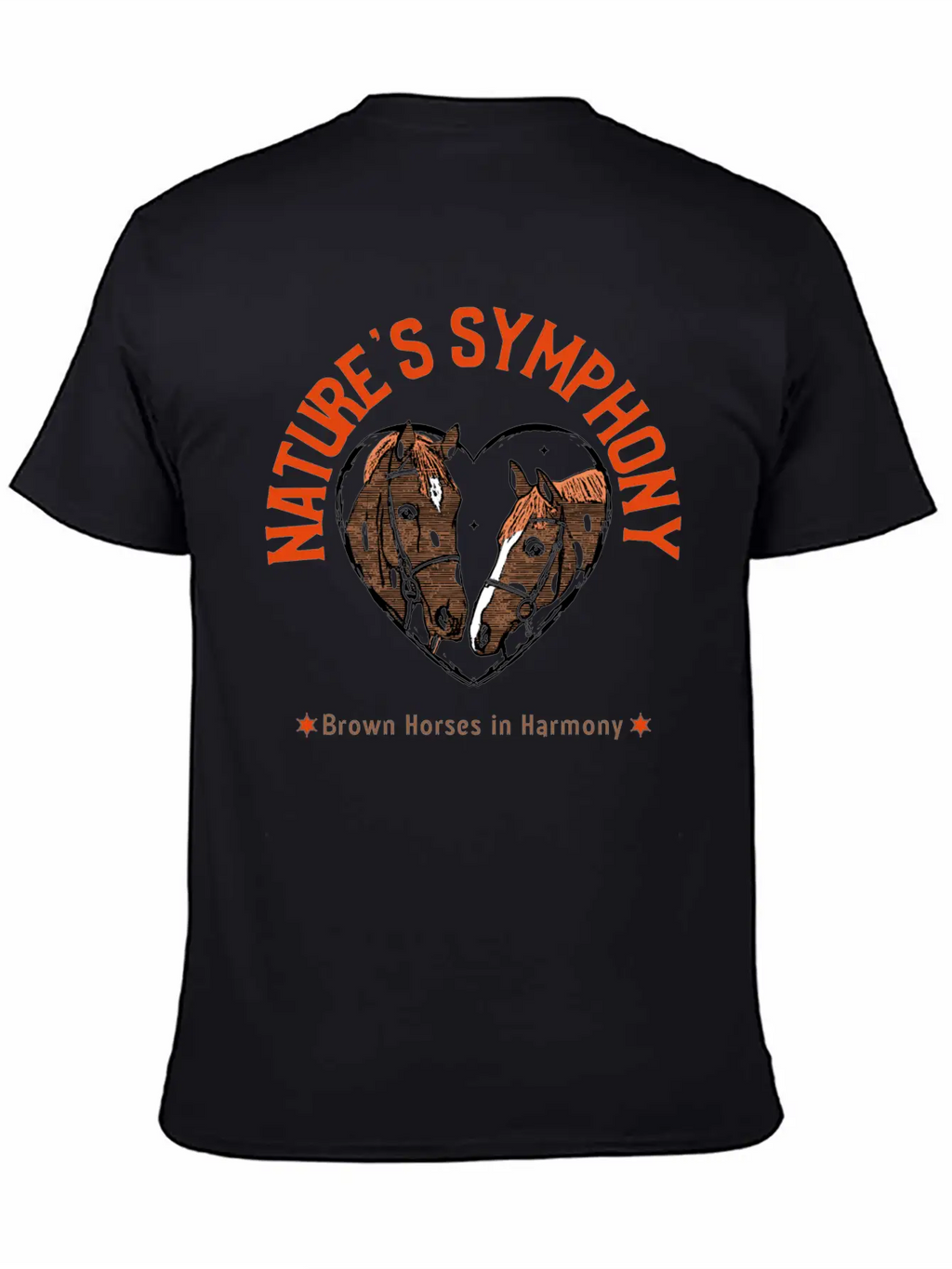 NATURES SYMPHONY BROWN HORSES IN HARMONY Unisex Casual T-Shirt – Clean Design For Daily Comfort