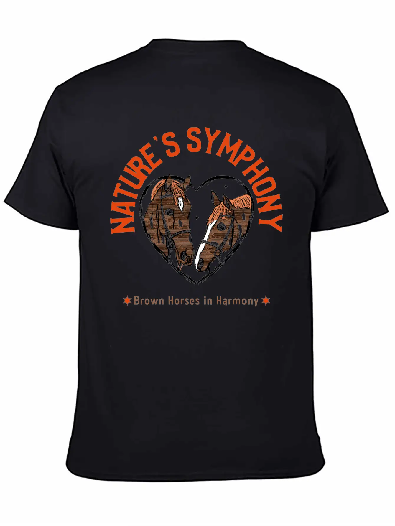 NATURES SYMPHONY BROWN HORSES IN HARMONY Unisex Casual T-Shirt – Clean Design For Daily Comfort