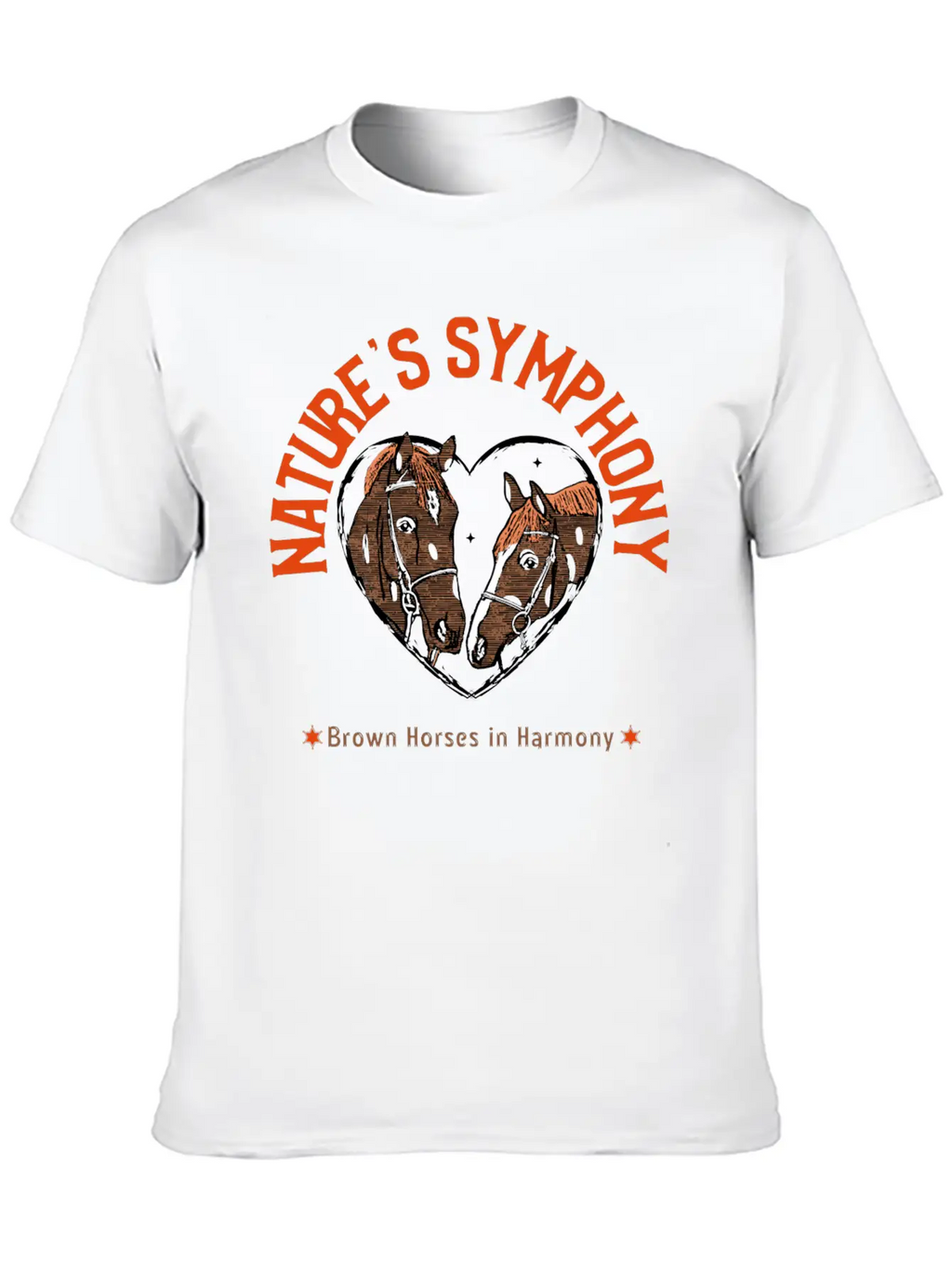 NATURES SYMPHONY BROWN HORSES IN HARMONY Unisex Casual T-Shirt – Clean Design For Daily Comfort