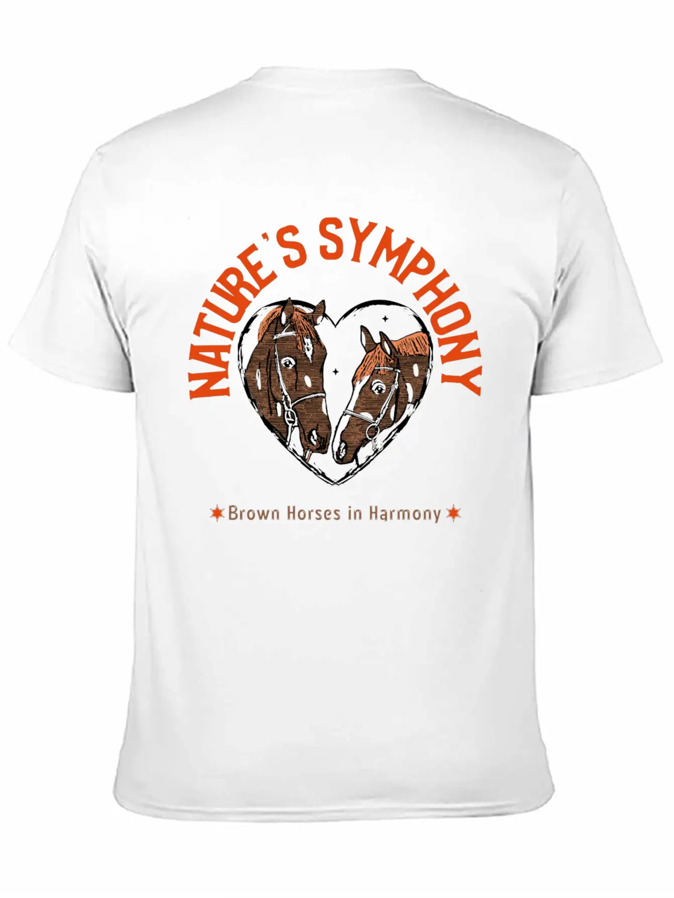 NATURES SYMPHONY BROWN HORSES IN HARMONY Unisex Casual T-Shirt – Clean Design For Daily Comfort