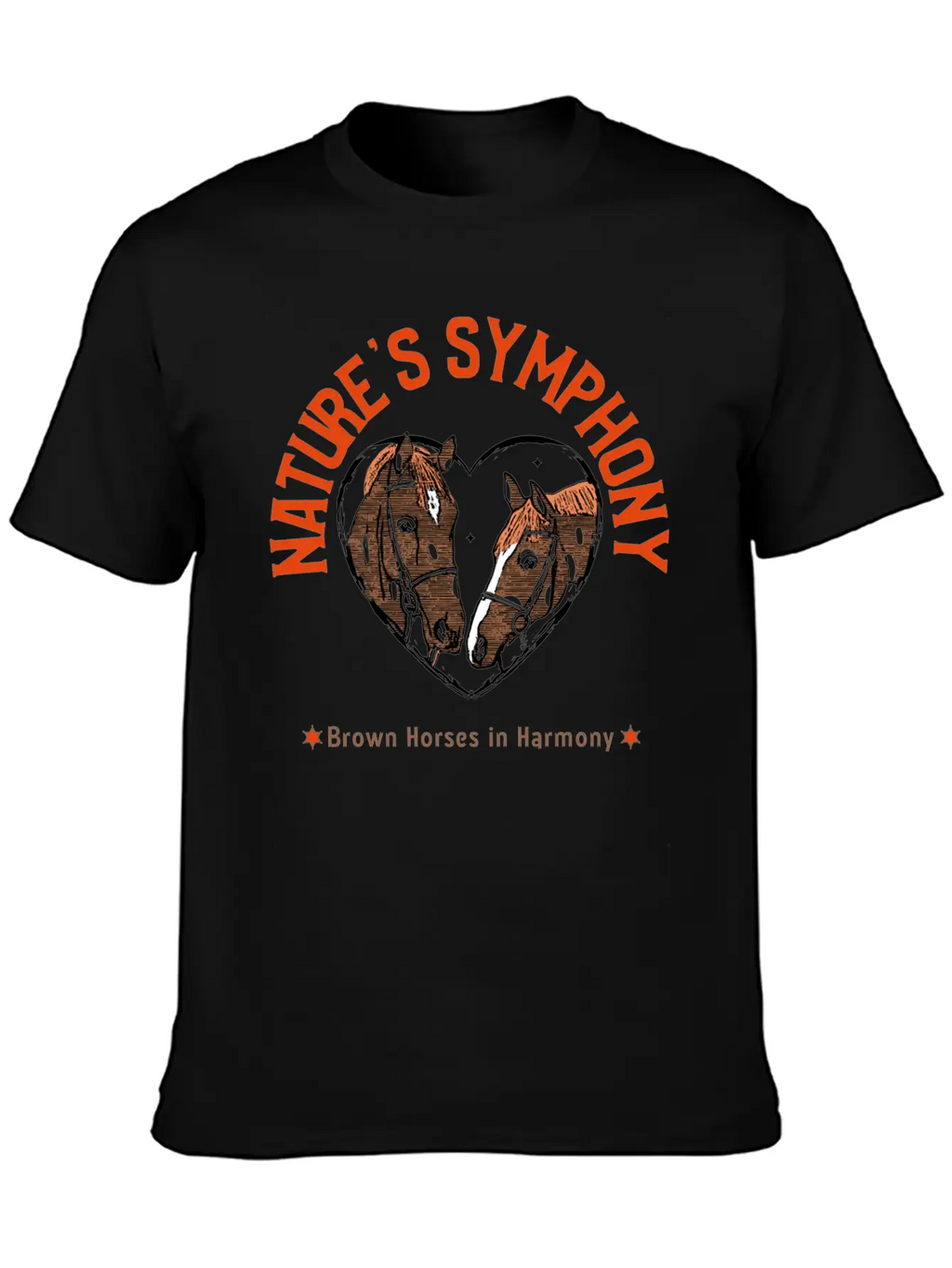 NATURES SYMPHONY BROWN HORSES IN HARMONY Unisex Casual T-Shirt – Clean Design For Daily Comfort