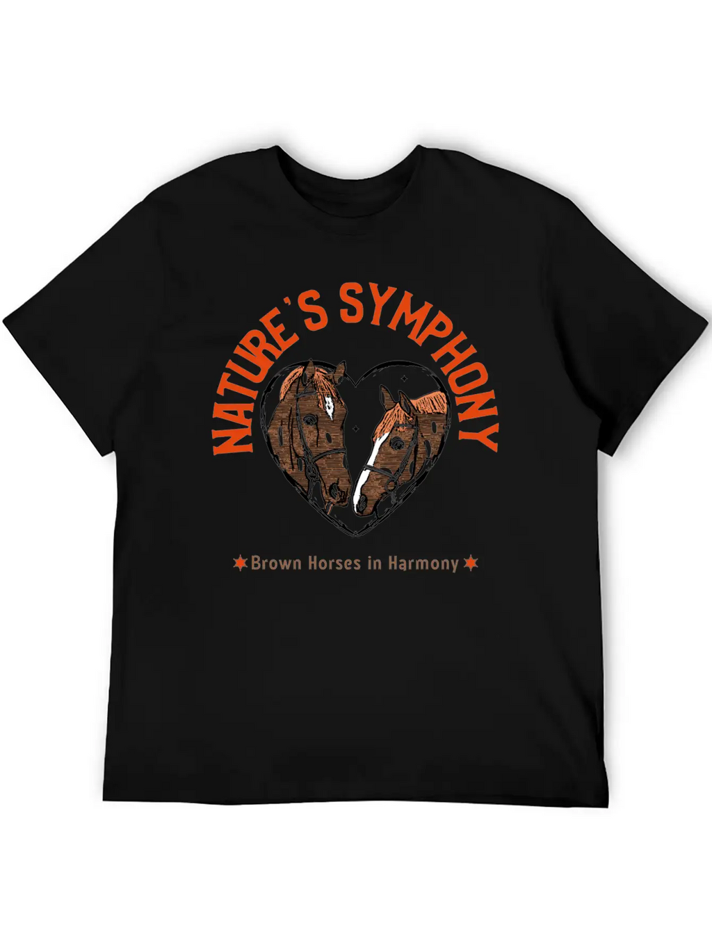 NATURES SYMPHONY BROWN HORSES IN HARMONY Unisex Casual T-Shirt – Clean Design For Daily Comfort
