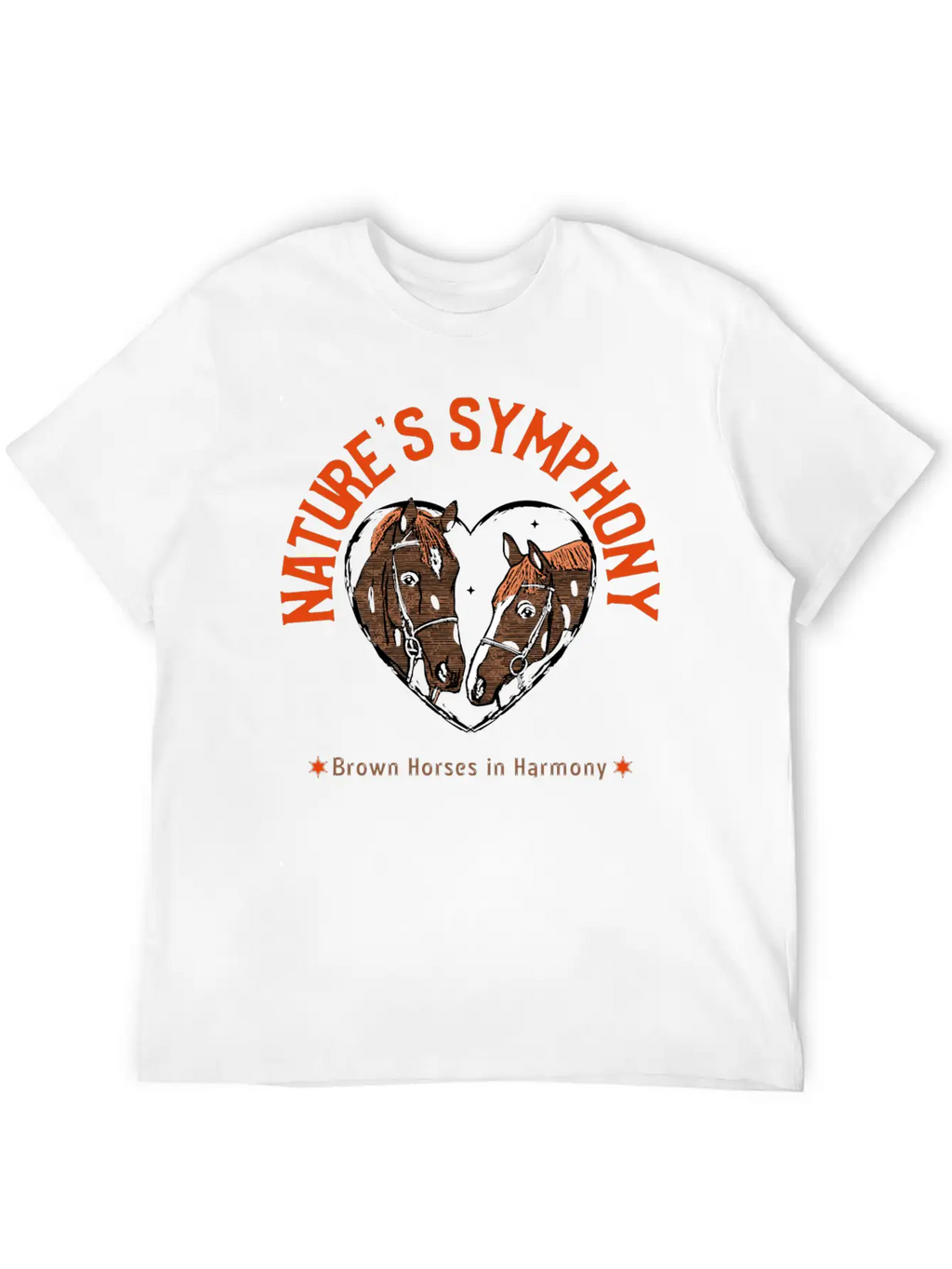 NATURES SYMPHONY BROWN HORSES IN HARMONY Unisex Casual T-Shirt – Clean Design For Daily Comfort