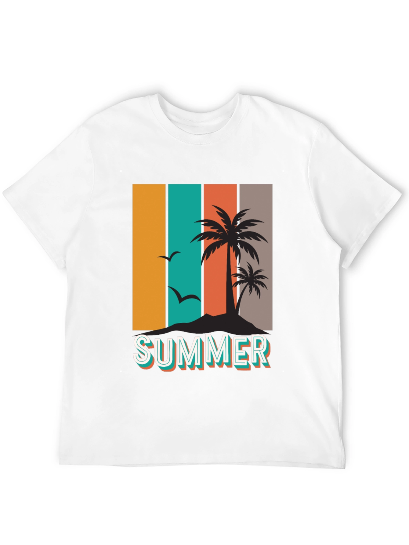 Retro Summer Palm Tree Graphic T-Shirt