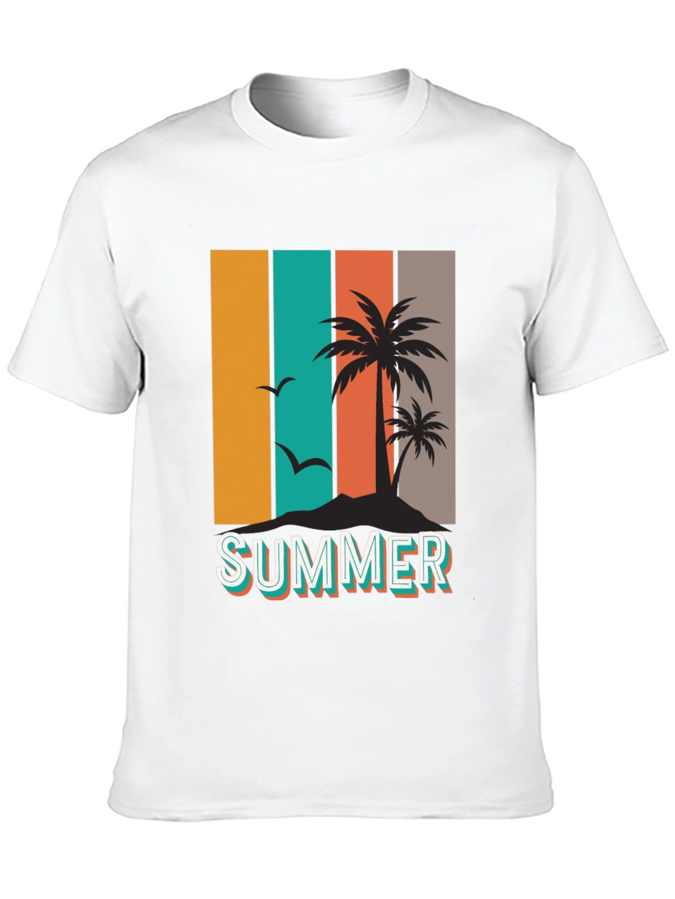 Retro Summer Palm Tree Graphic T-Shirt