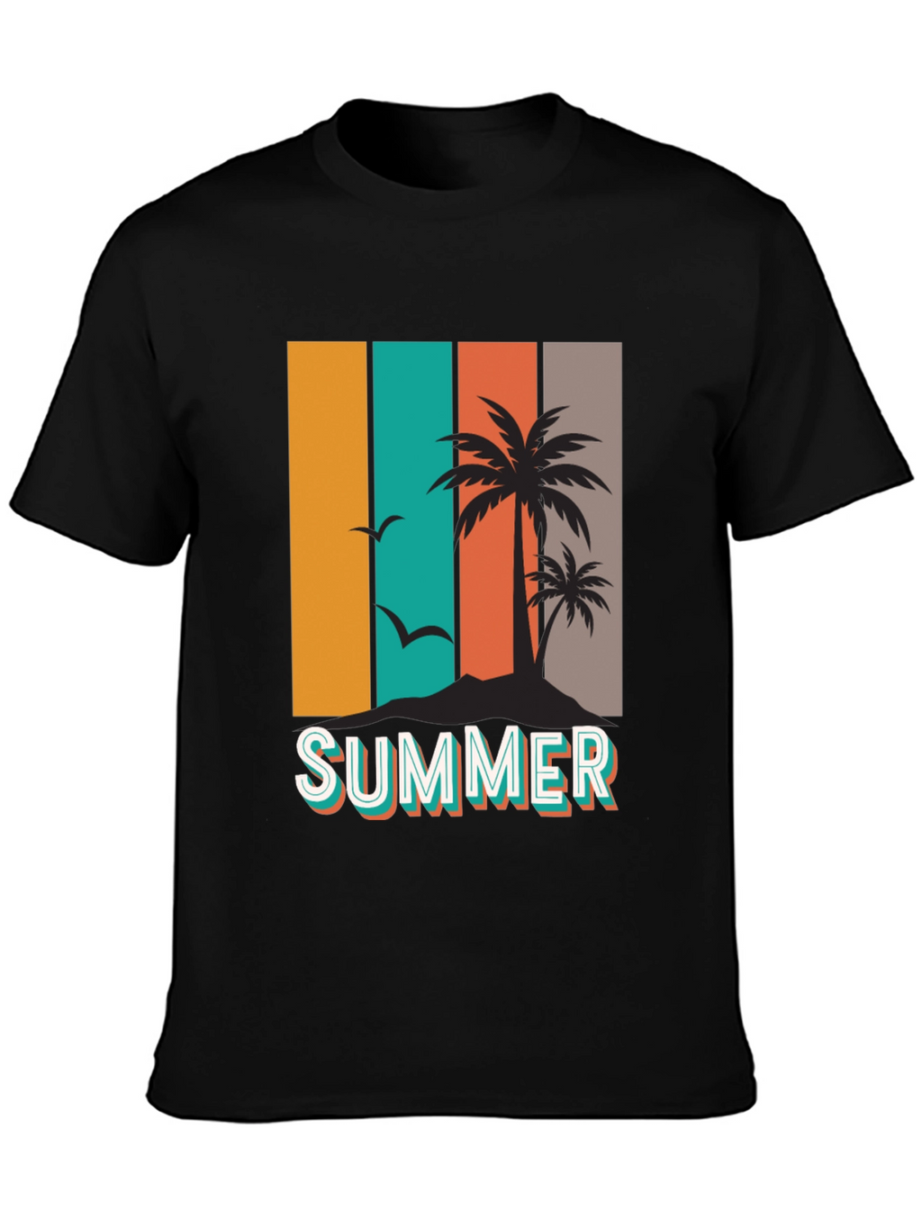 Retro Summer Palm Tree Graphic T-Shirt