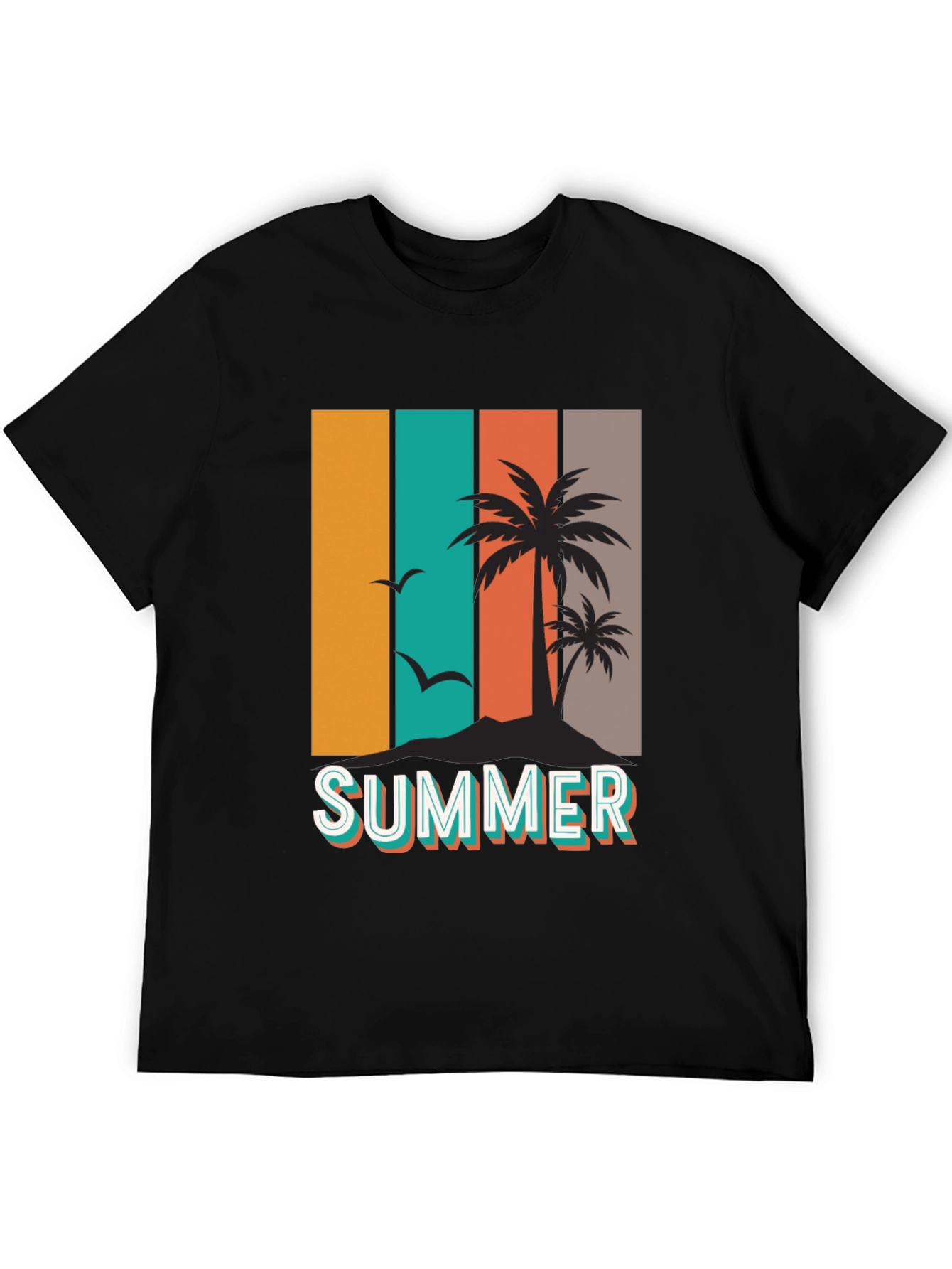 Retro Summer Palm Tree Graphic T-Shirt