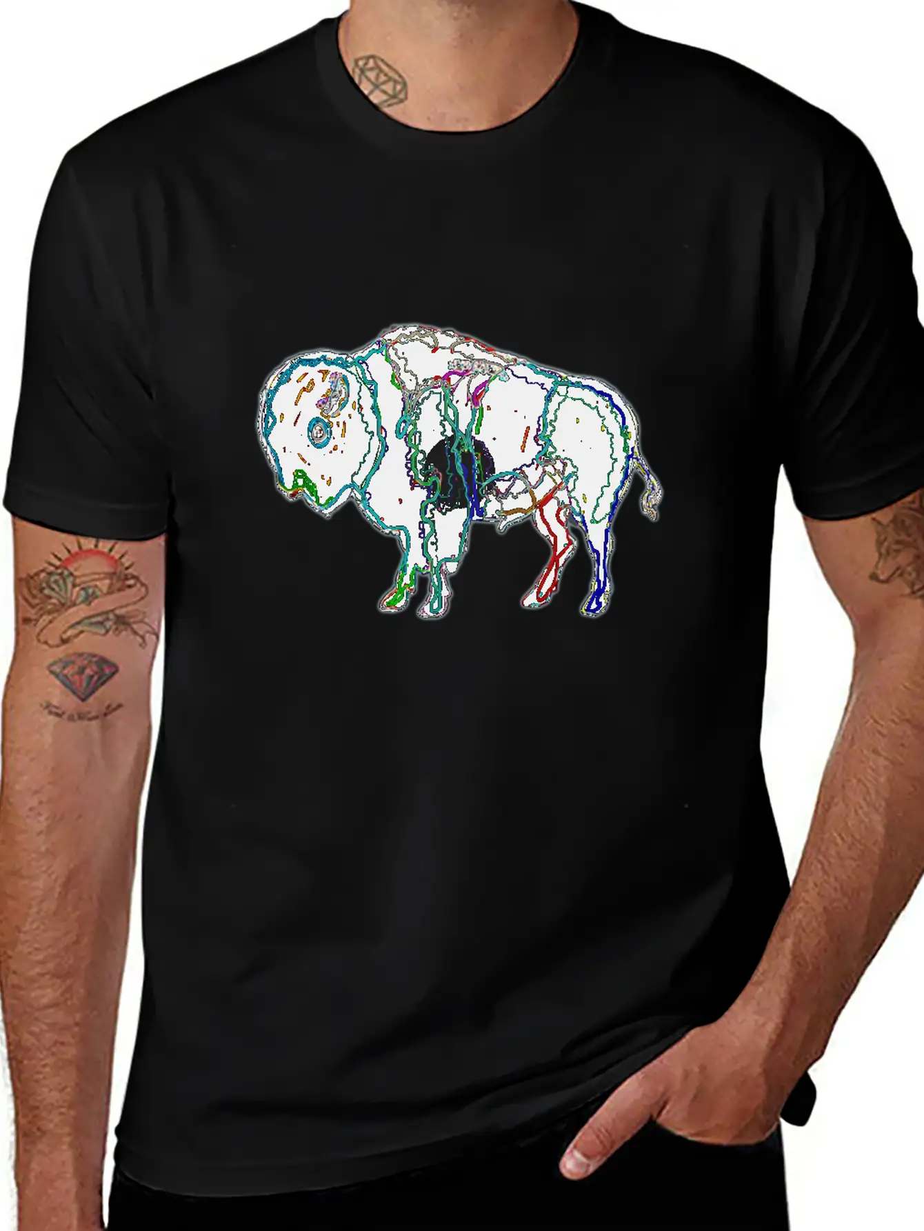 Neon Bison Stylish Everyday T-Shirt – Unisex Basic Cotton Tee