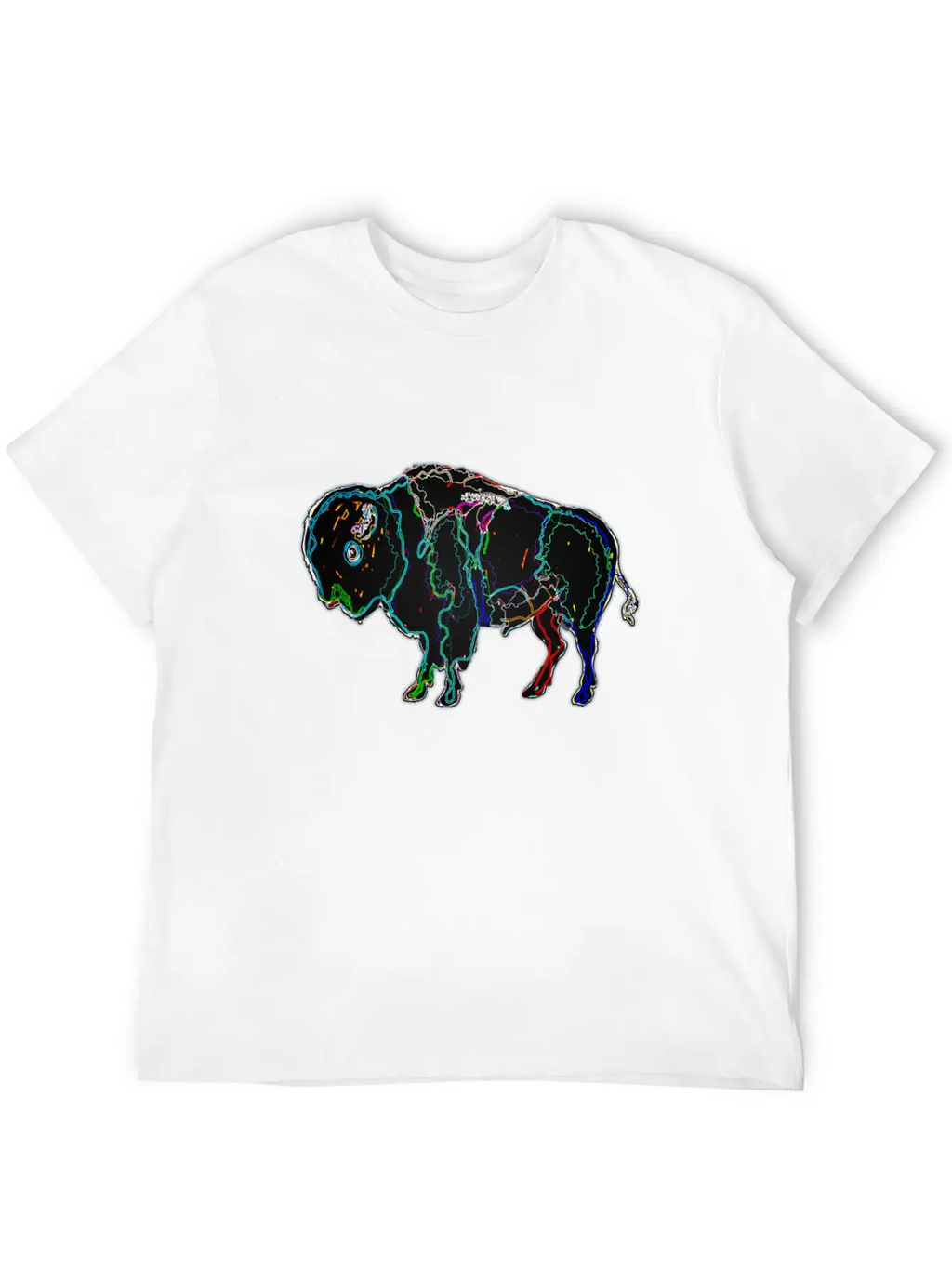 Neon Bison Stylish Everyday T-Shirt – Unisex Basic Cotton Tee