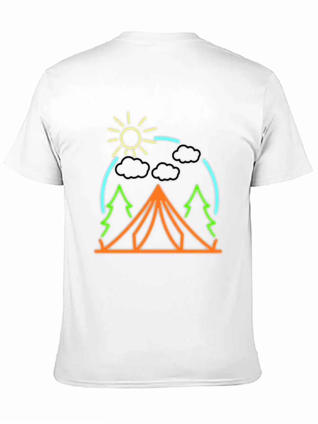 Neon Camping Tent Retro Camper Gift Idea Relaxed Everyday Tee – Lightweight And Durable Cotton