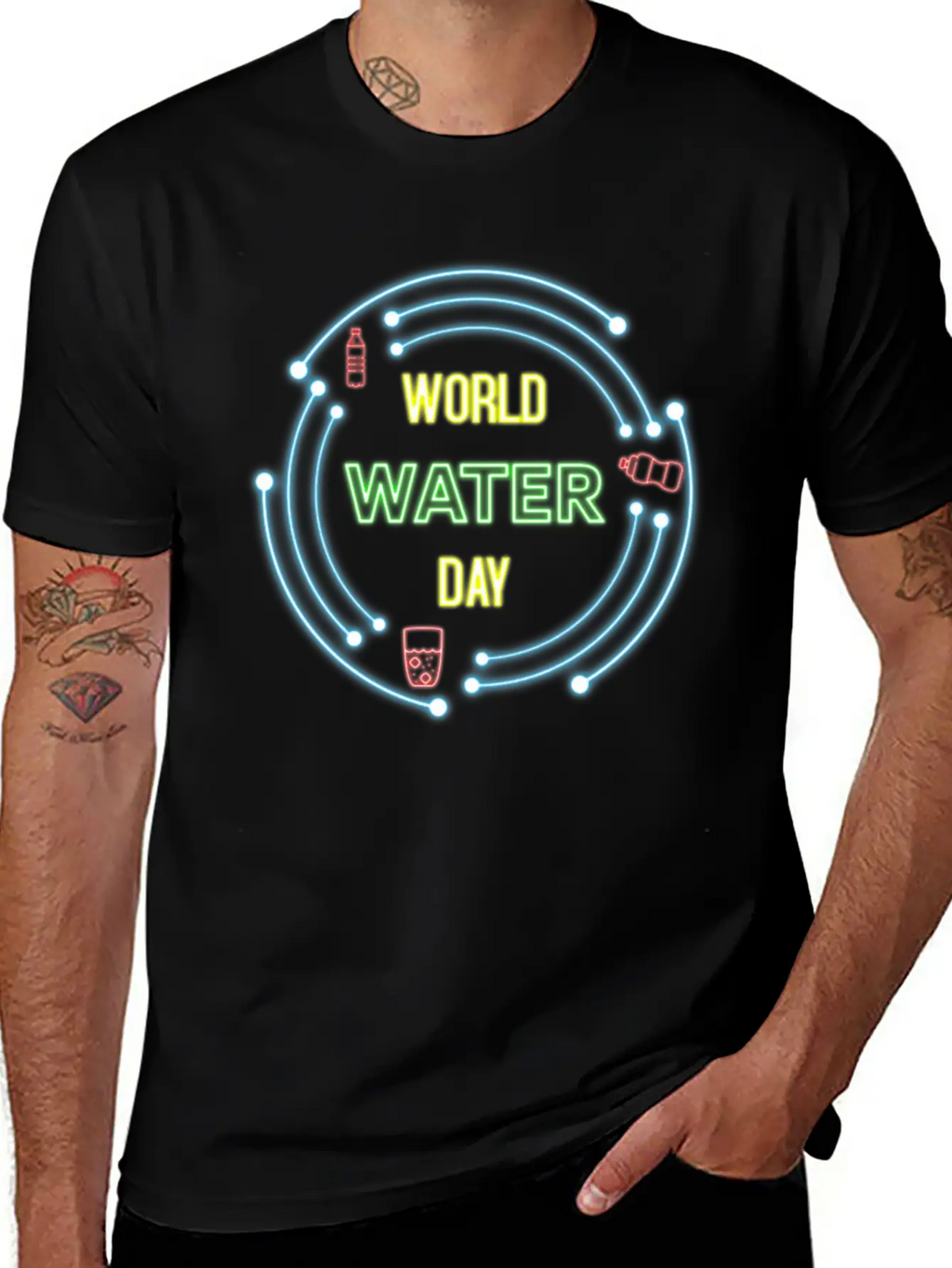 Neon Design Breathable Soft Cotton T-Shirt – Timeless Casual Look