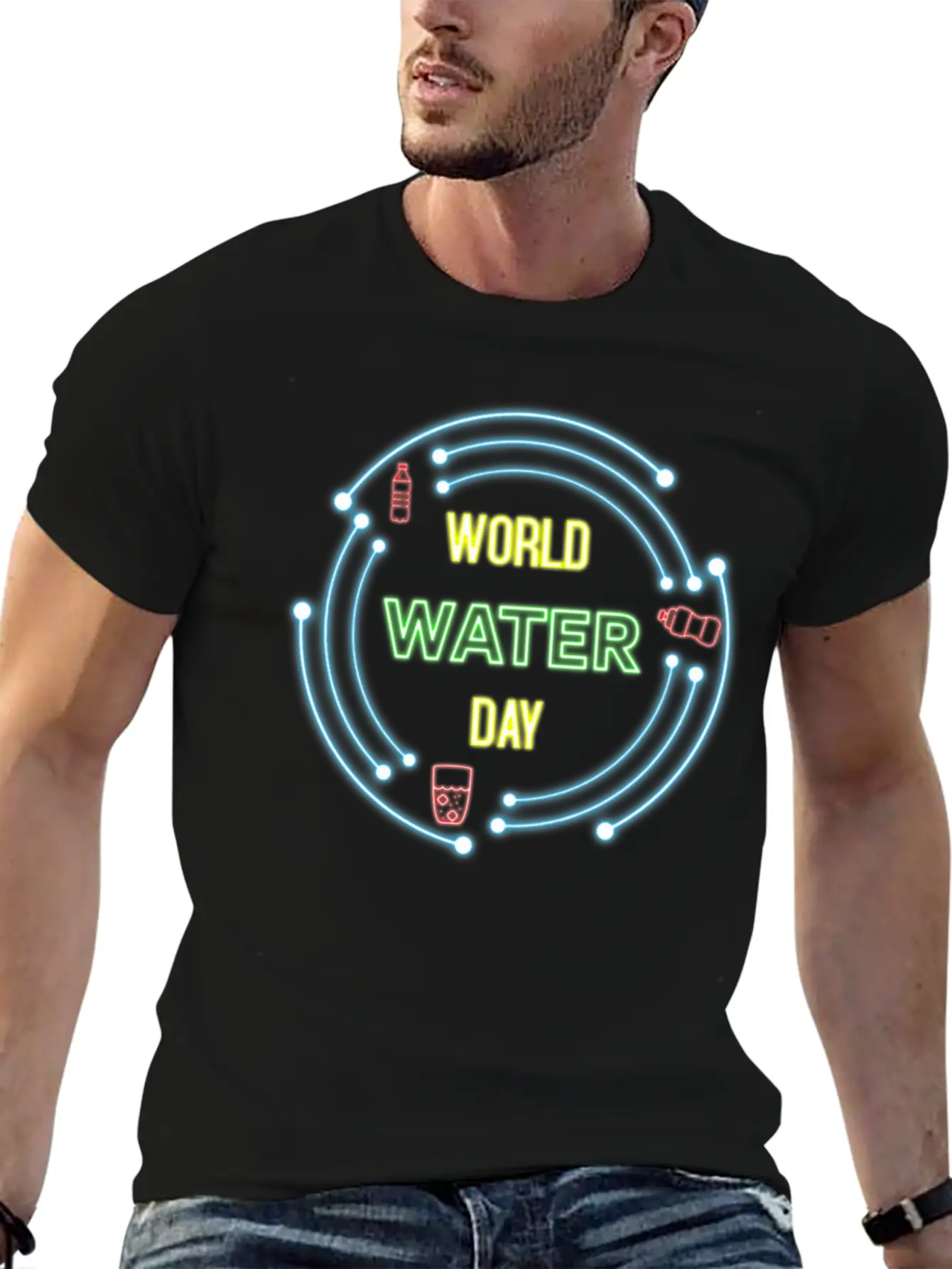 Neon Design Breathable Soft Cotton T-Shirt – Timeless Casual Look