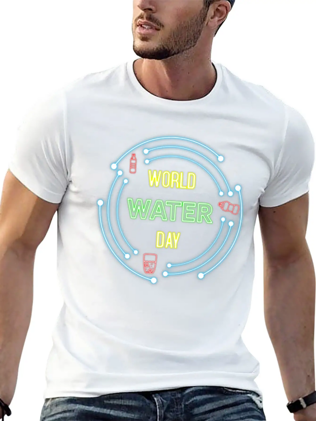 Neon Design Breathable Soft Cotton T-Shirt – Timeless Casual Look