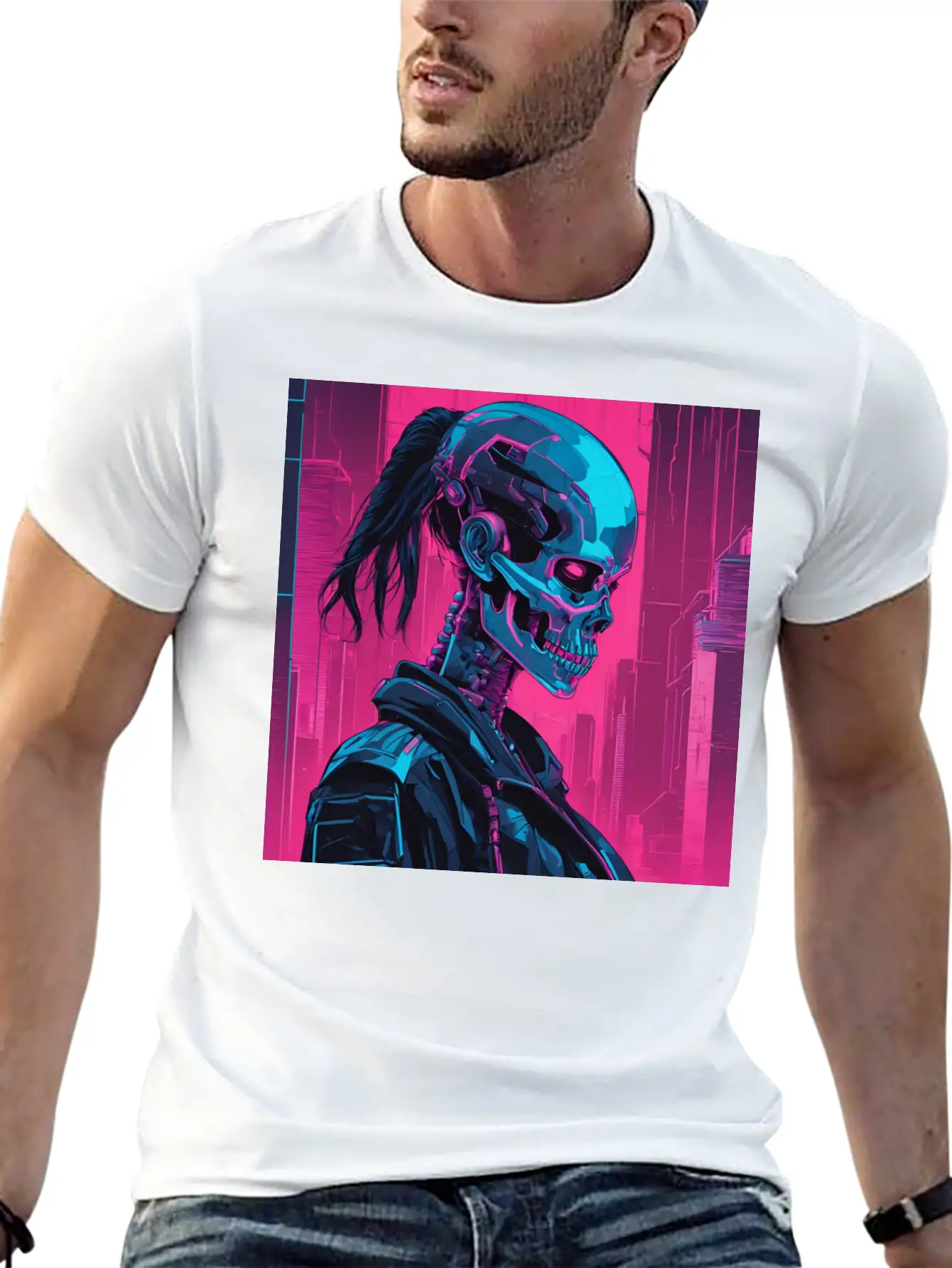 Neon Futuristic Style Basic Graphic T-Shirt – Daily Comfort In Soft Cotton