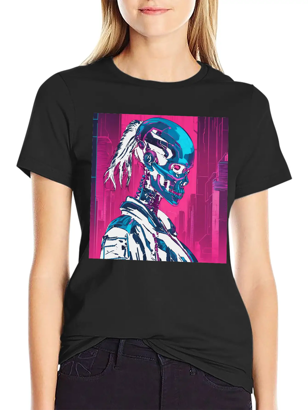 Neon Futuristic Style Basic Graphic T-Shirt – Daily Comfort In Soft Cotton