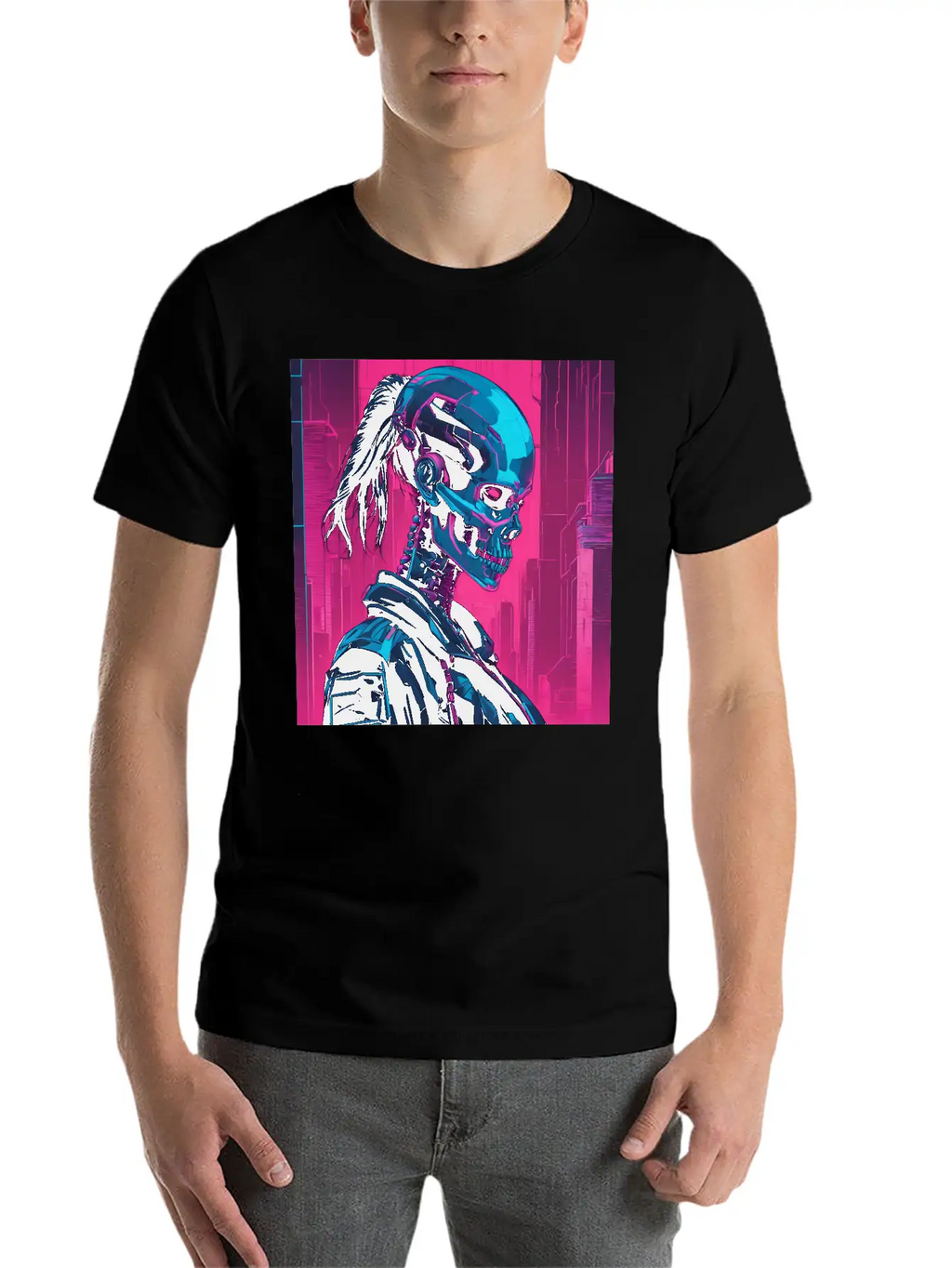 Neon Futuristic Style Basic Graphic T-Shirt – Daily Comfort In Soft Cotton
