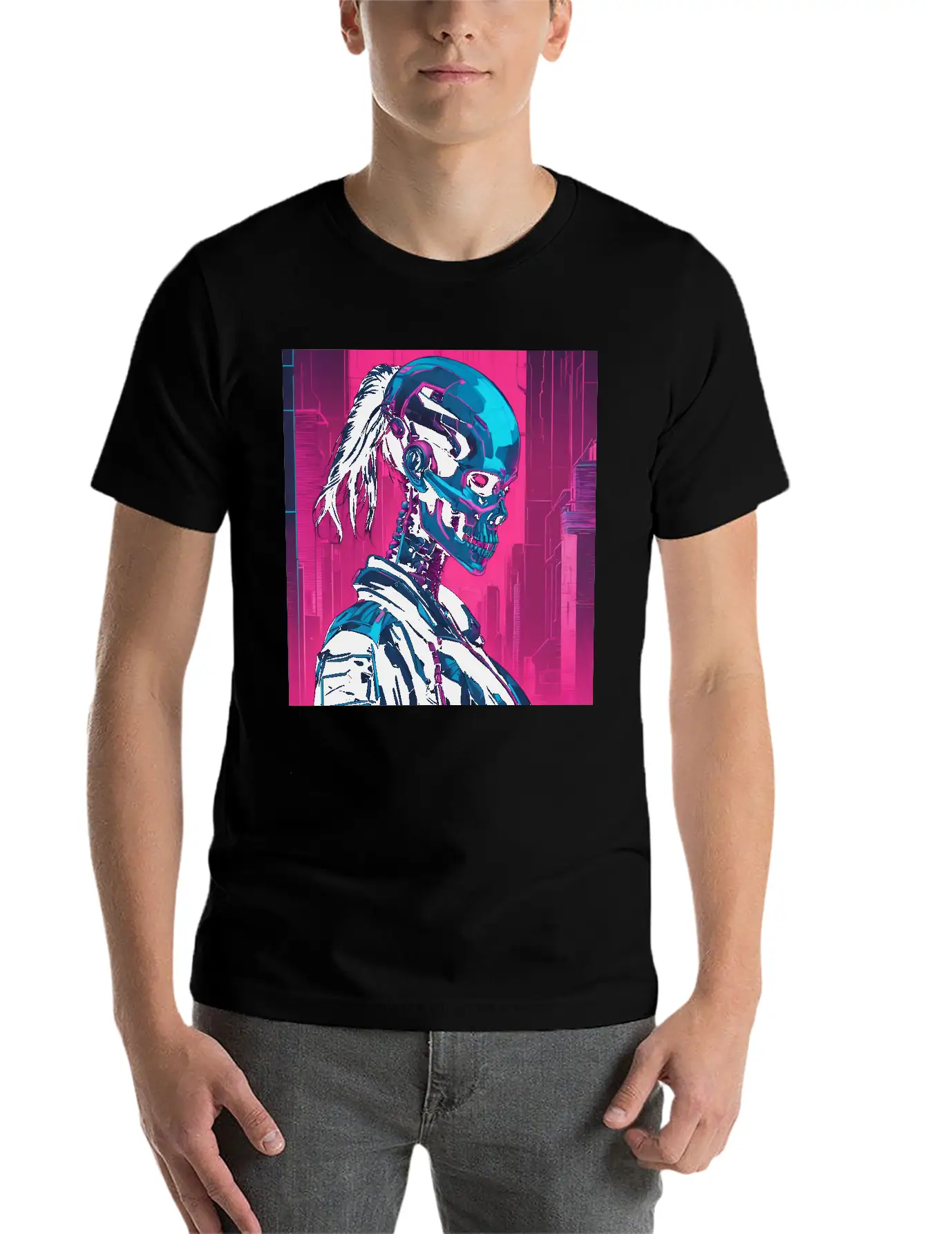 Neon Futuristic Style Basic Graphic T-Shirt – Daily Comfort In Soft Cotton