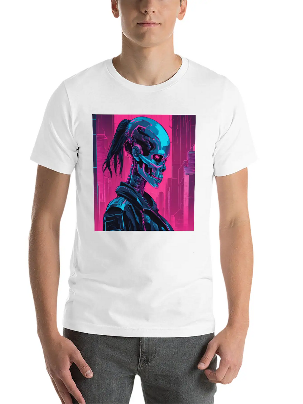 Neon Futuristic Style Basic Graphic T-Shirt – Daily Comfort In Soft Cotton