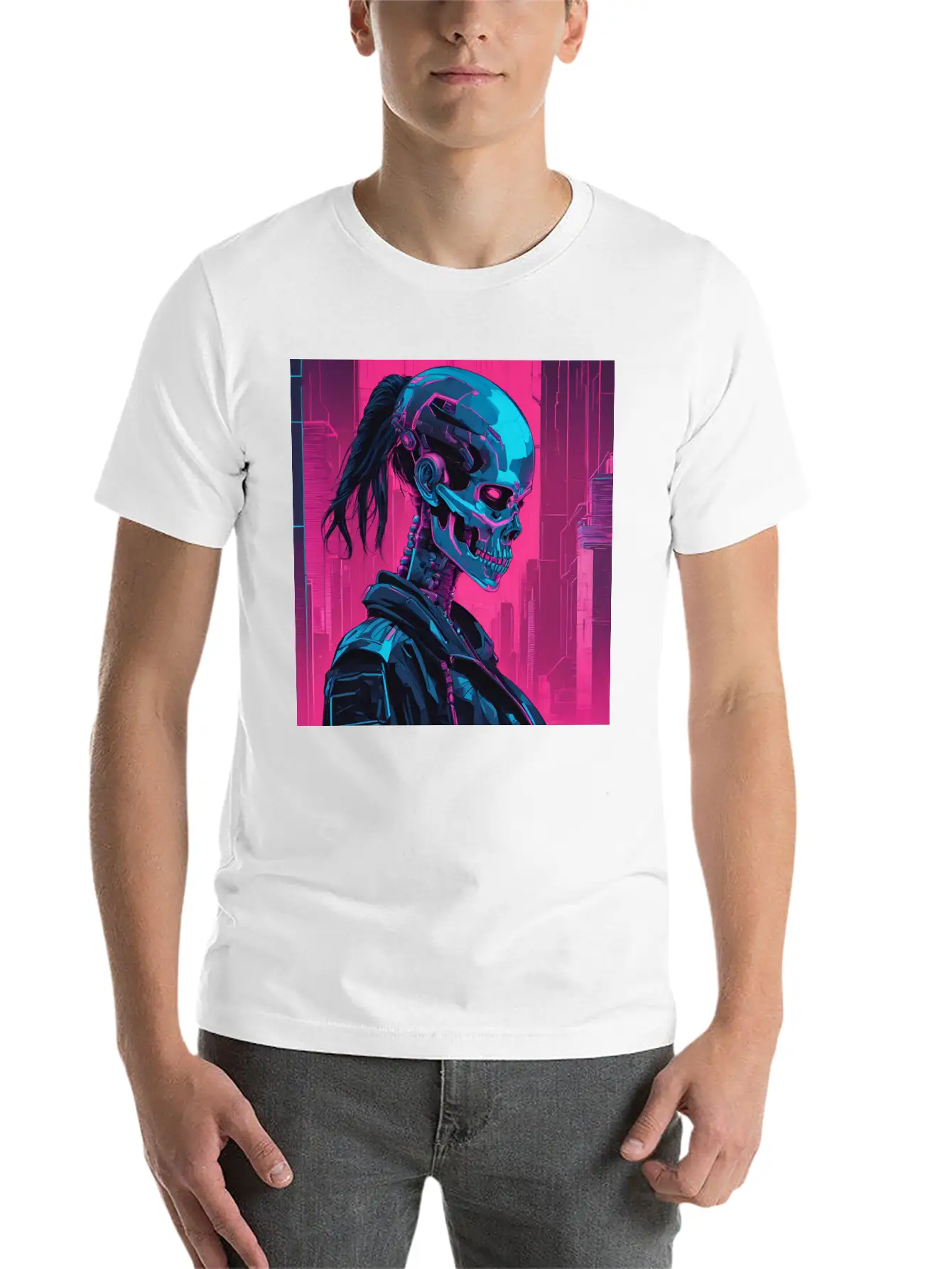 Neon Futuristic Style Basic Graphic T-Shirt – Daily Comfort In Soft Cotton