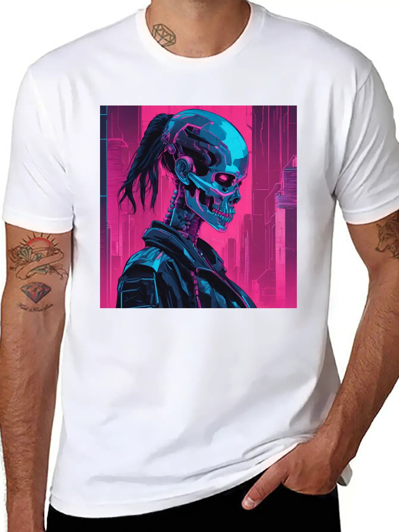 Neon Futuristic Style Basic Graphic T-Shirt – Daily Comfort In Soft Cotton