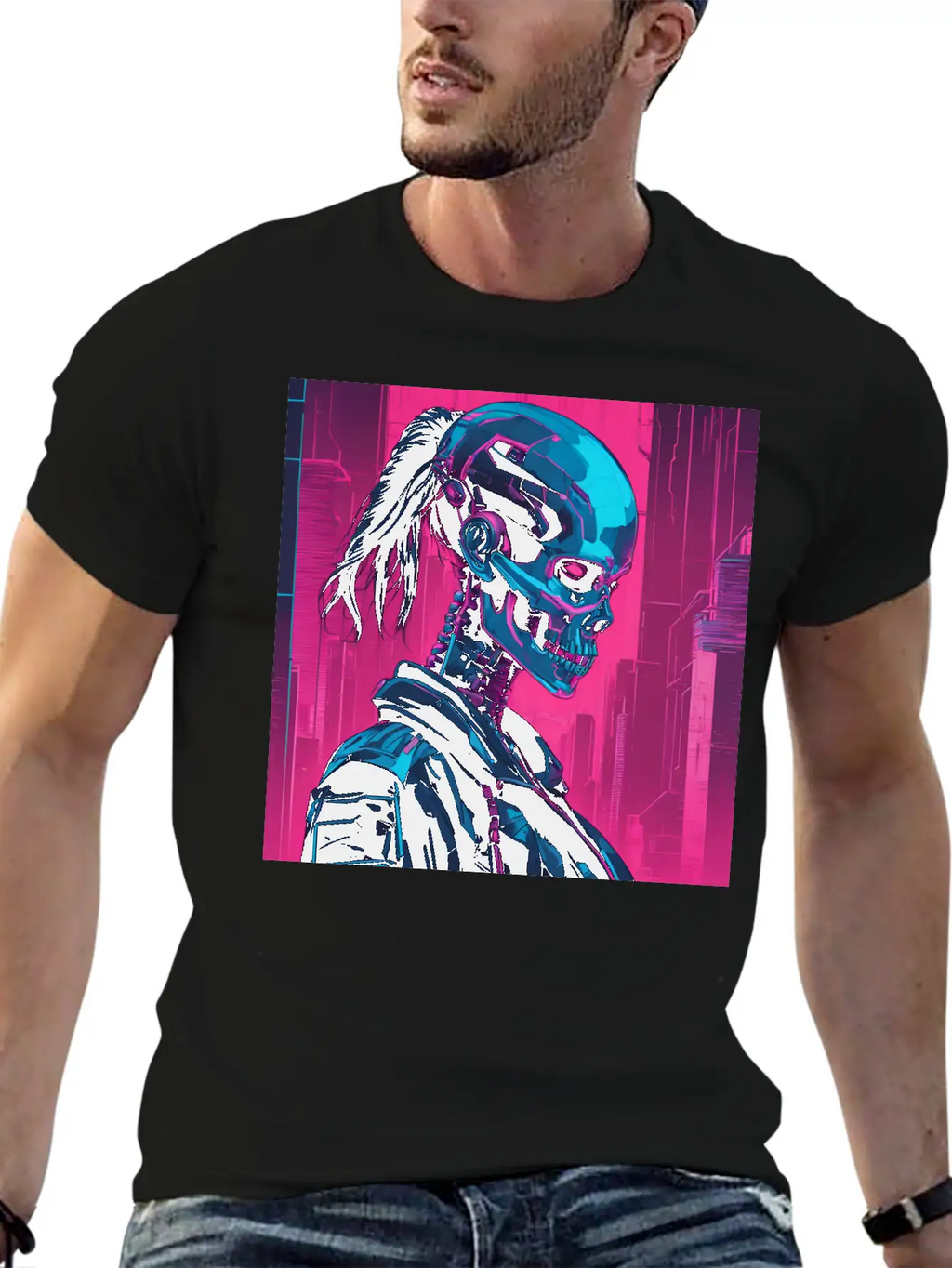 Neon Futuristic Style Basic Graphic T-Shirt – Daily Comfort In Soft Cotton